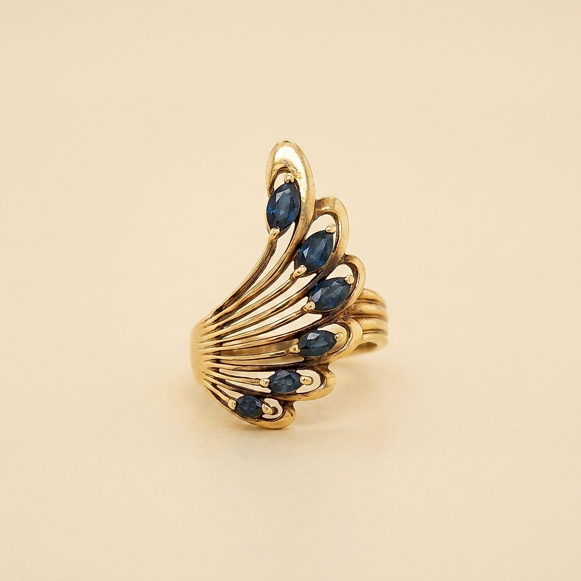 14K YG Sapphire Ring