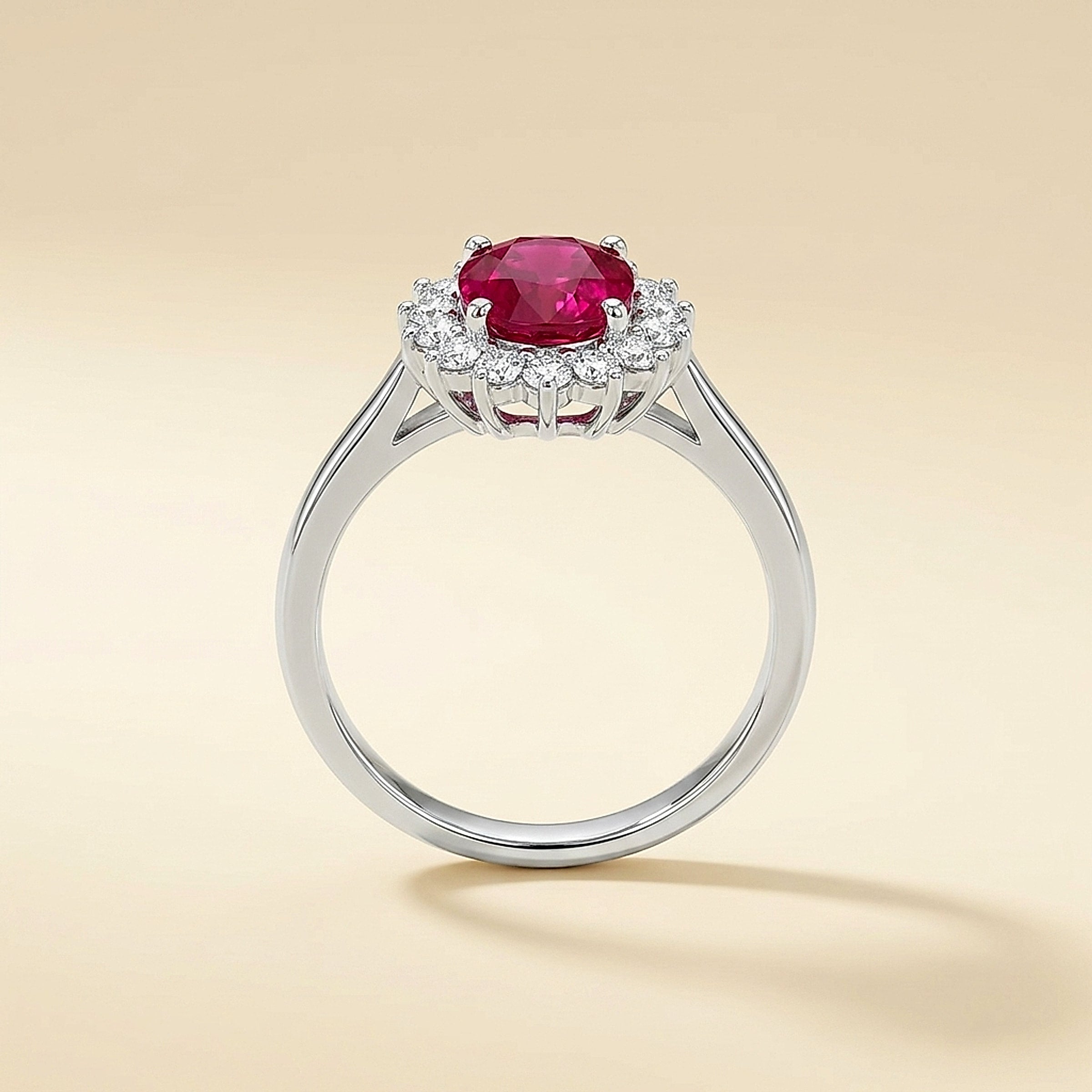 Natural Burma Ruby and Diamond Ring
