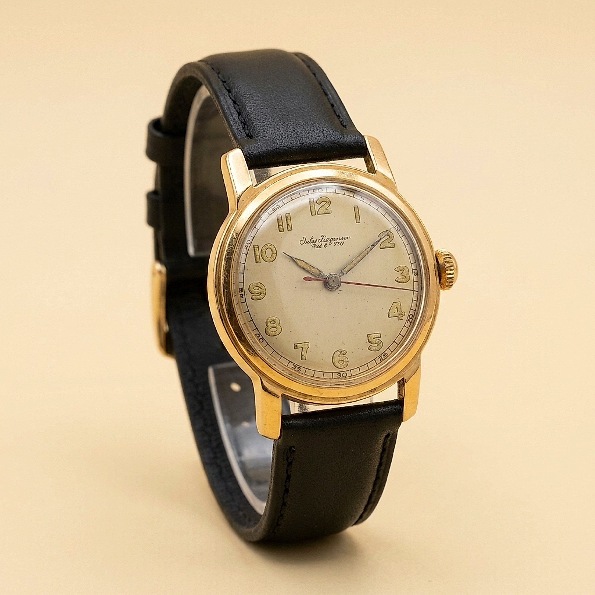 Vintage Jules Jurgensen 14K Yellow Gold Mechanical Watch