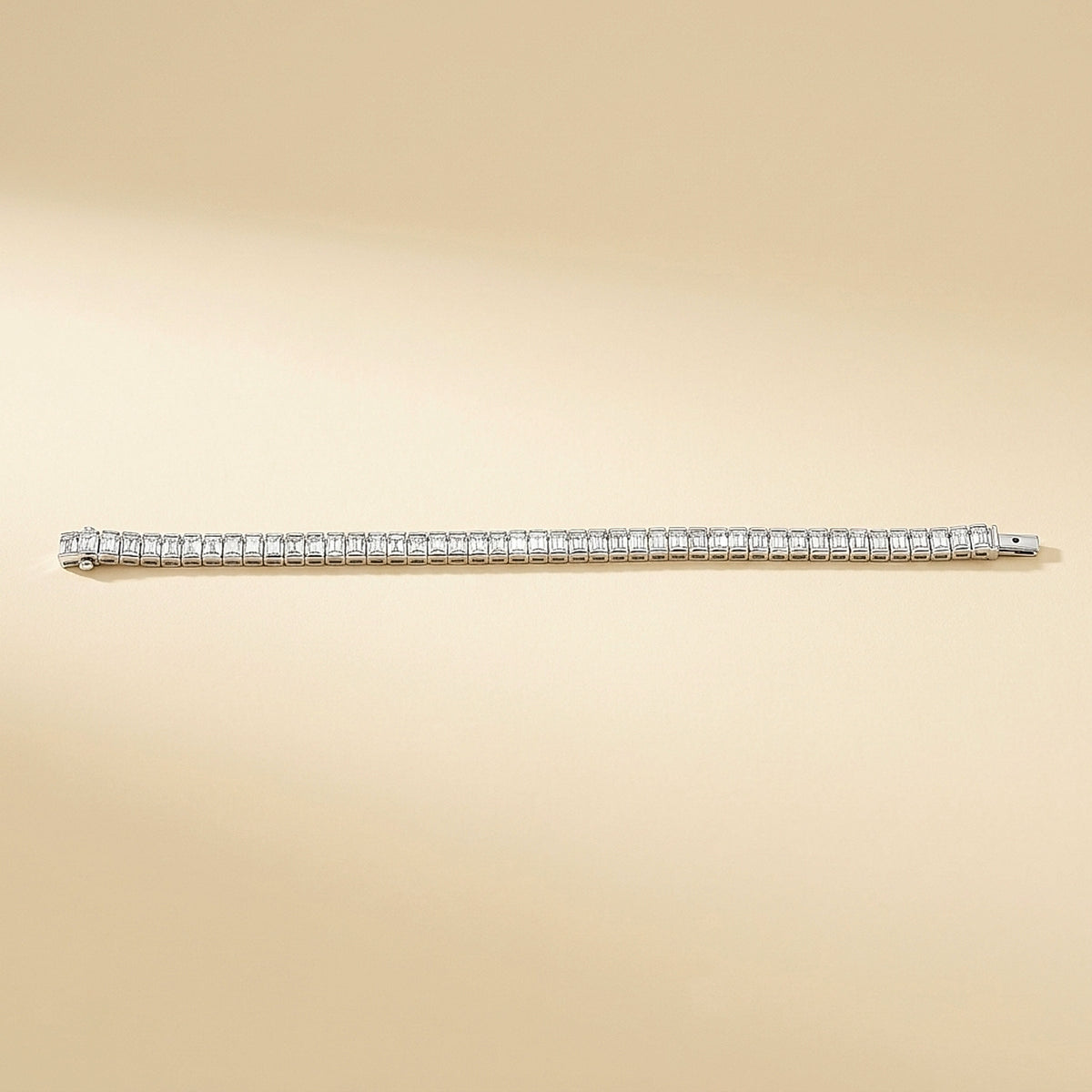1950s Platinum and Emerald Cut Diamond Bracelet