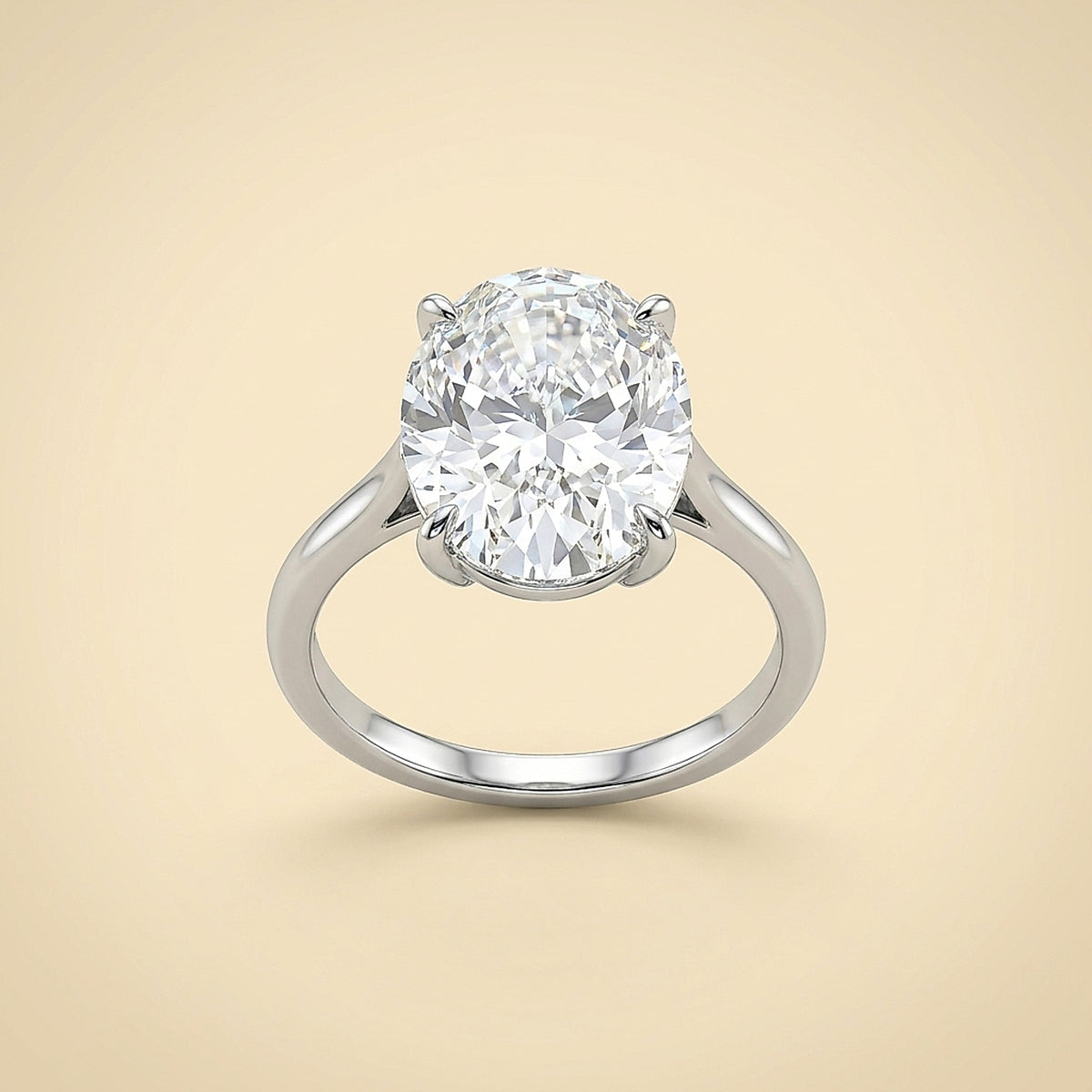6.38ct. Oval Diamond Platinum Solitaire Ring