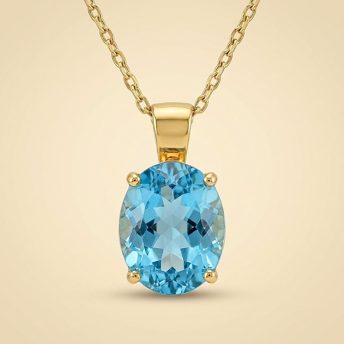 Vintage H. Stern 18K Yellow Gold Blue Topaz Pendant