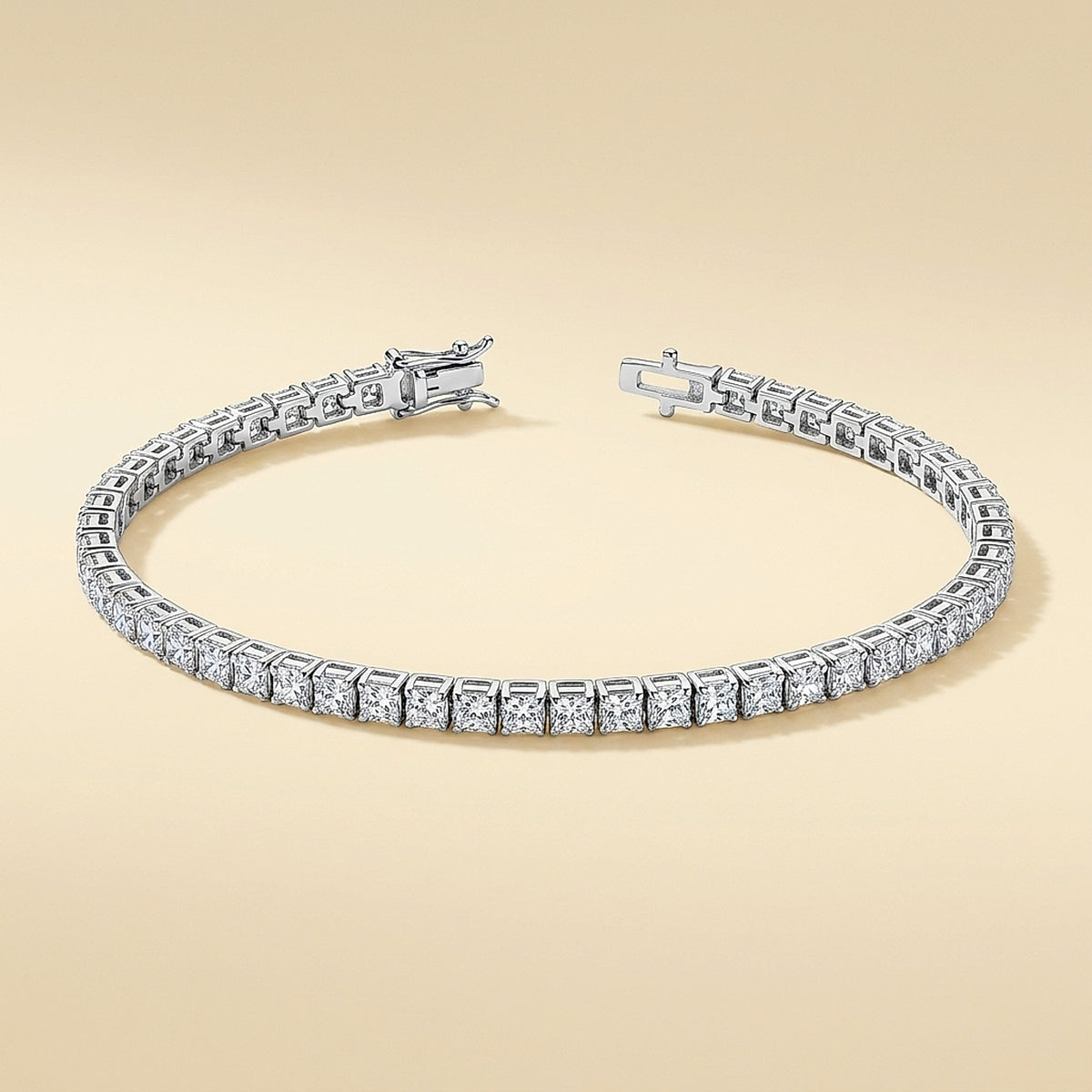 18K White Gold Diamond Line Bracelet