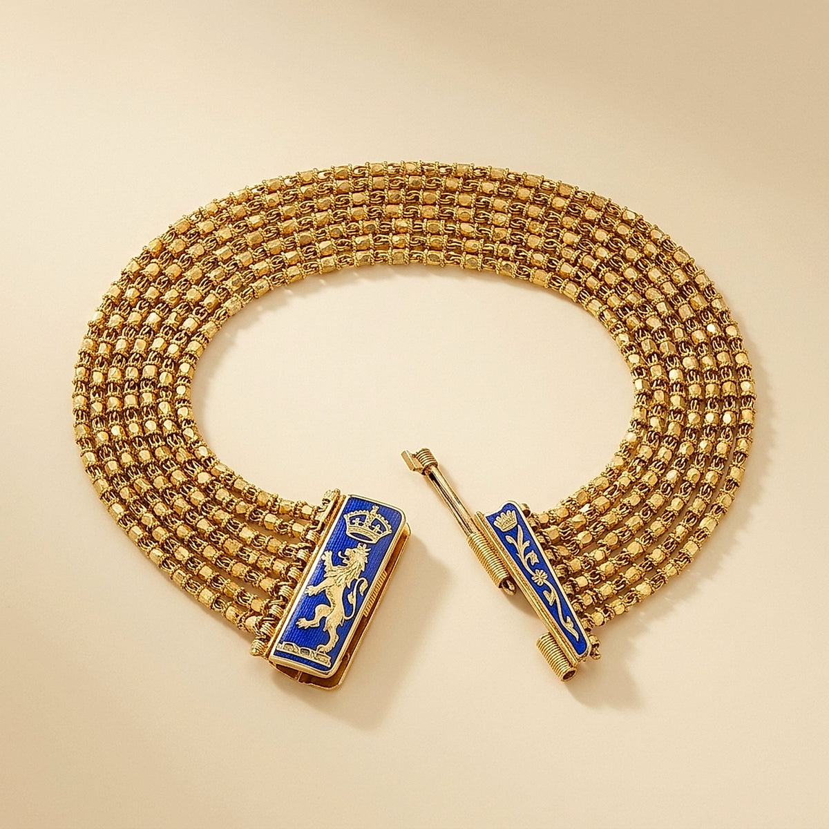 22K Yellow Gold Eight-Row Handmade Bracelet