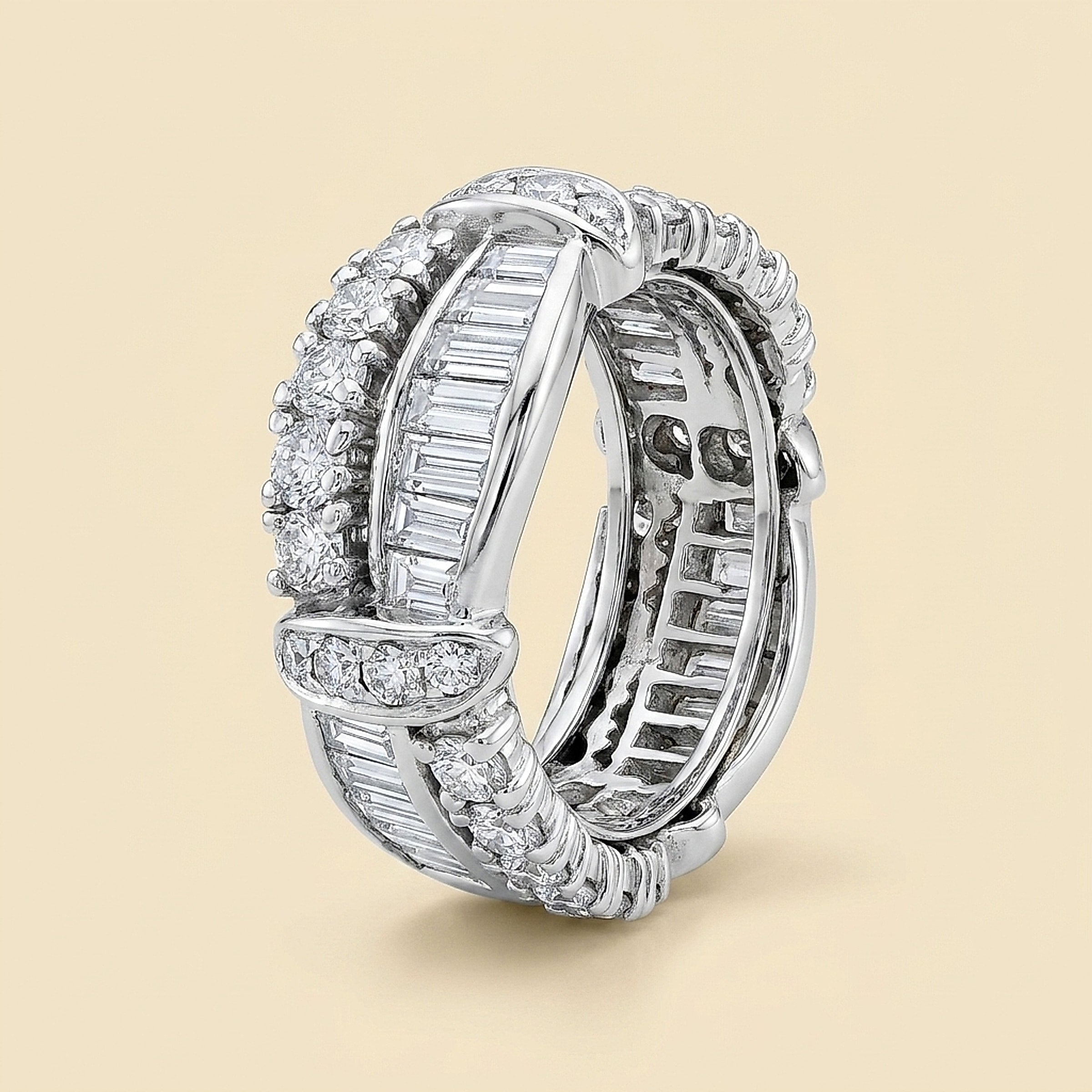 Vintage Platinum Diamond Eternity Band