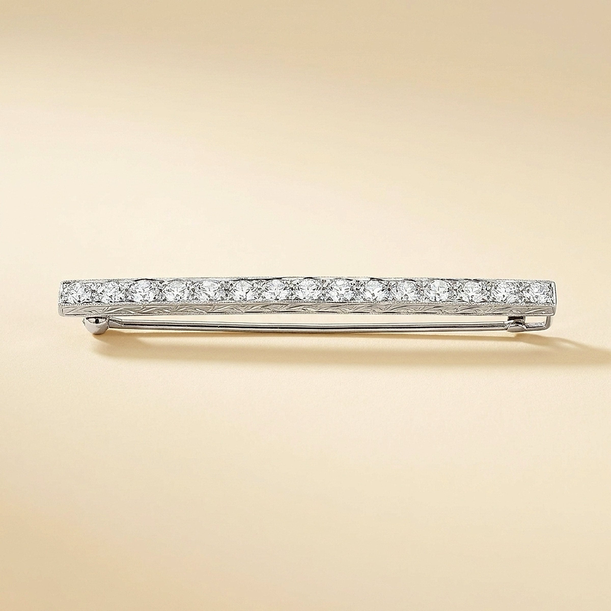 Marcus & Co. Art Deco Platinum and Diamond Bar Pin
