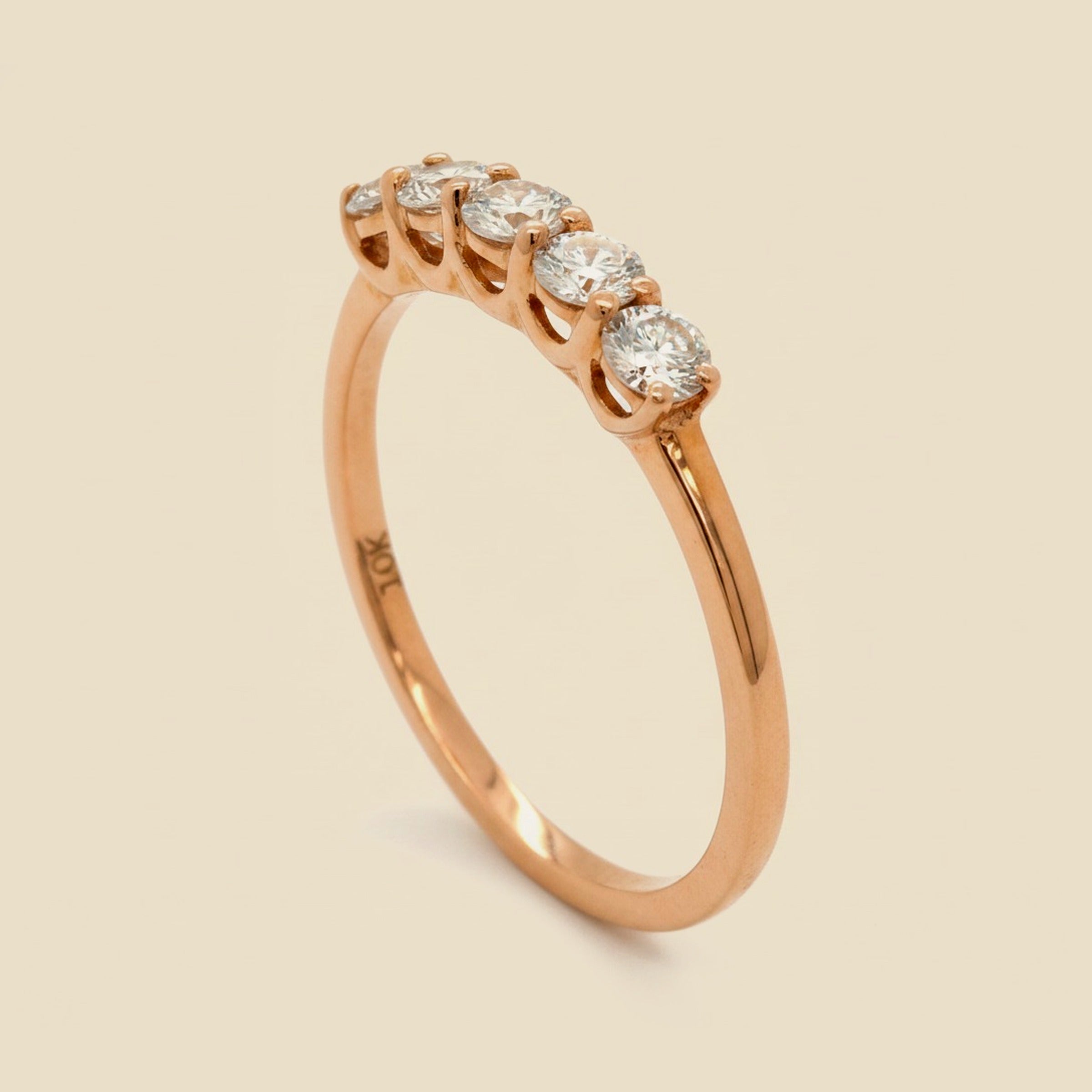 Rose Gold Champagne Diamond Band/Ring