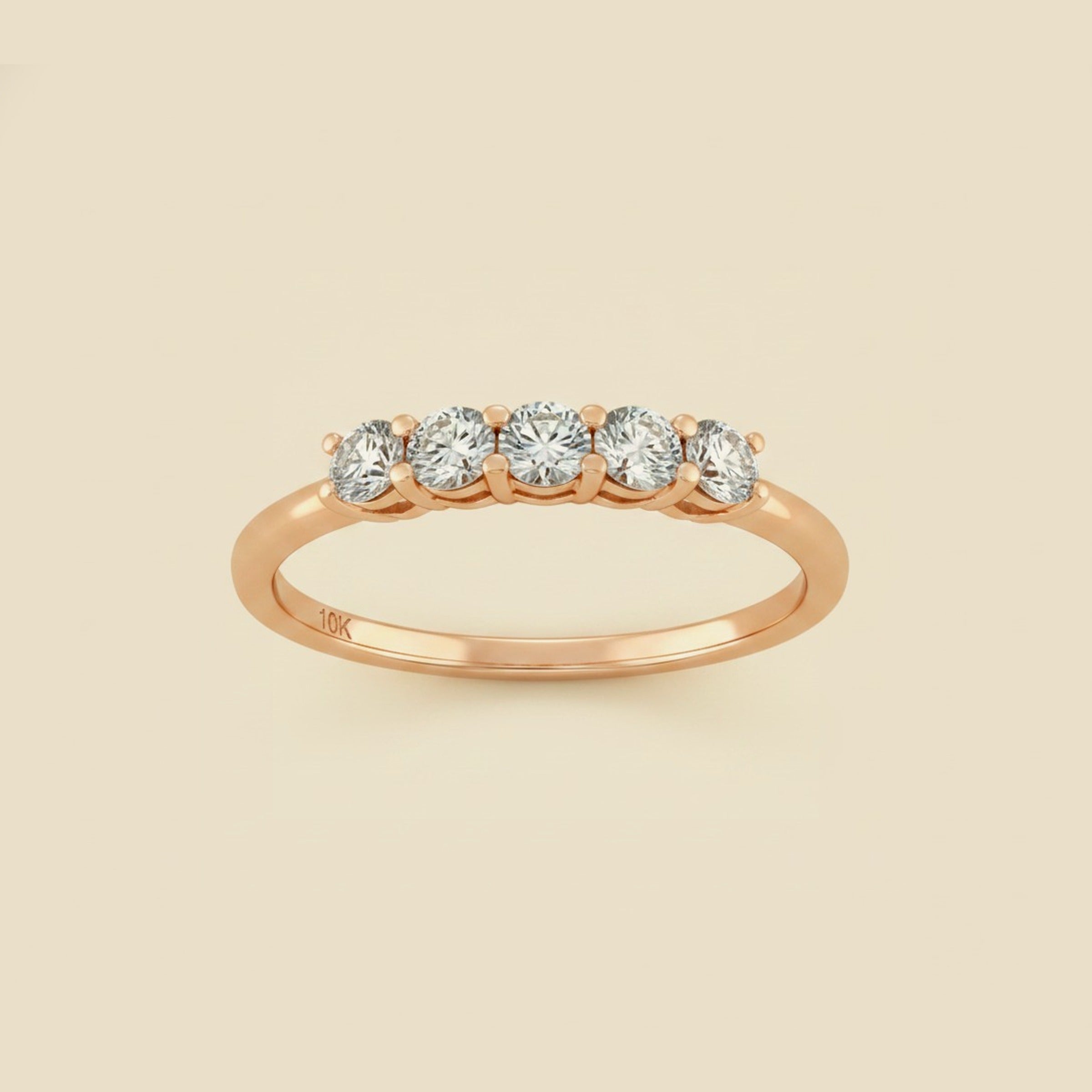 Rose Gold Champagne Diamond Band/Ring