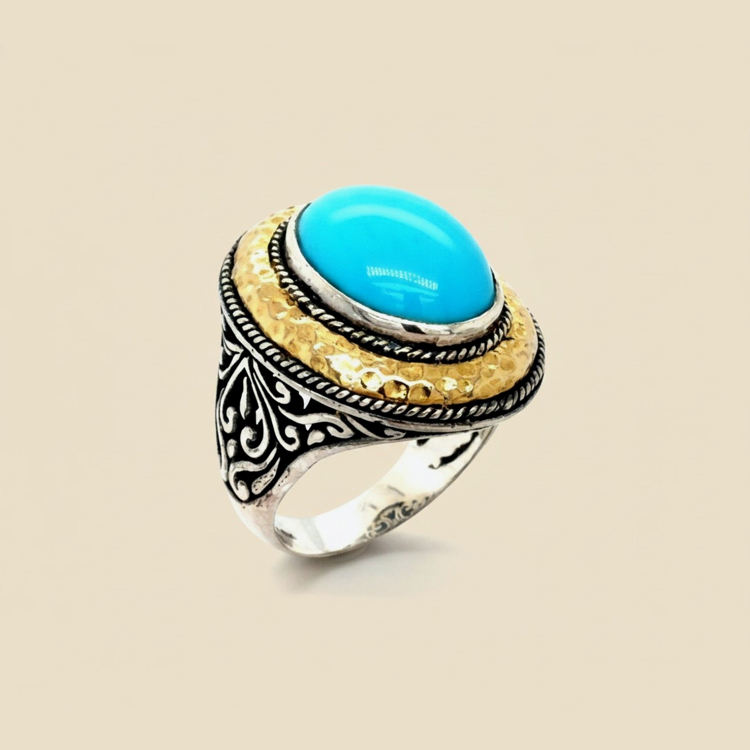Samuel B. Sterling Silver & 18k Yellow Gold Turquoise Ring