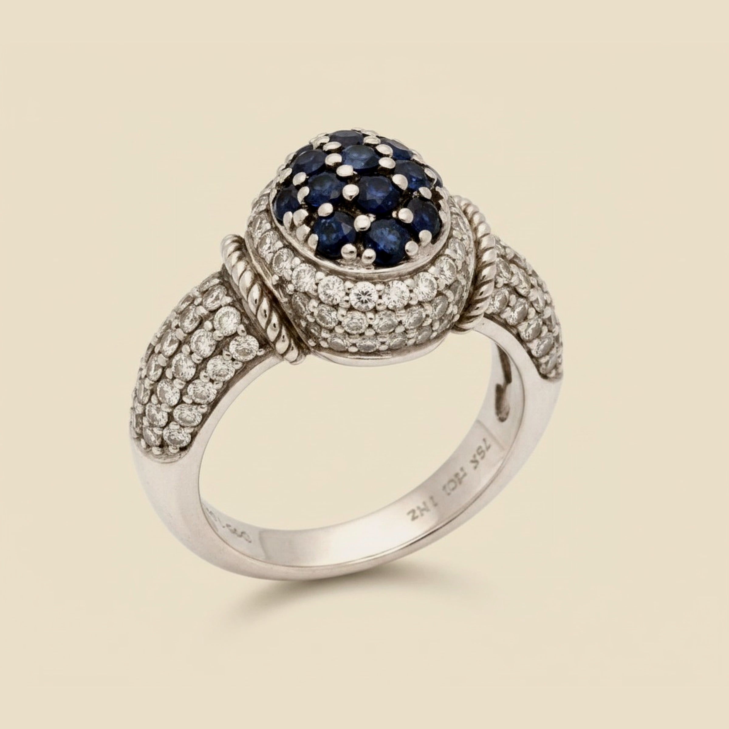 Sapphire & Pave Diamond Cocktail Ring – Empire Diamond