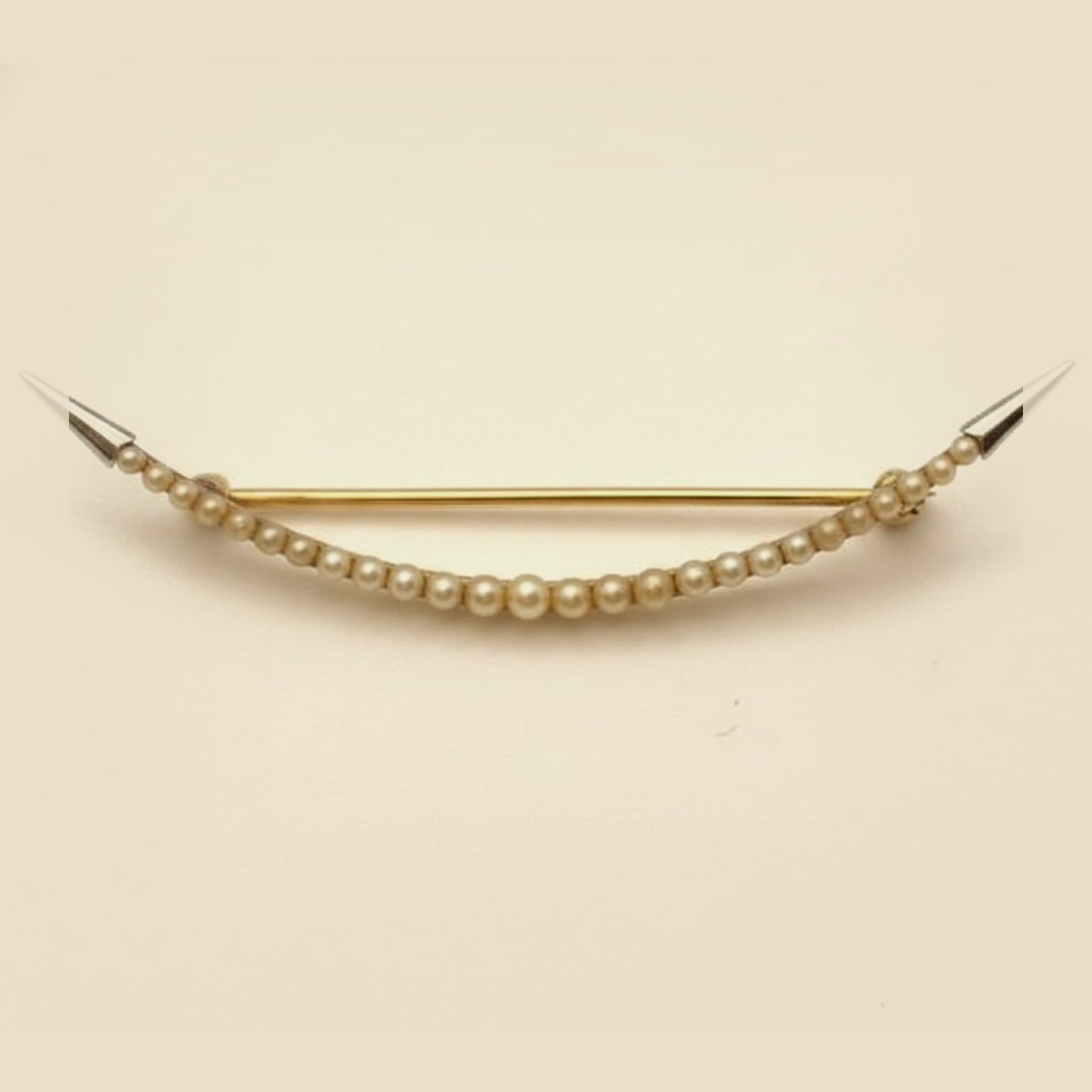 Seed Pearl Crescent Pin – Empire Diamond