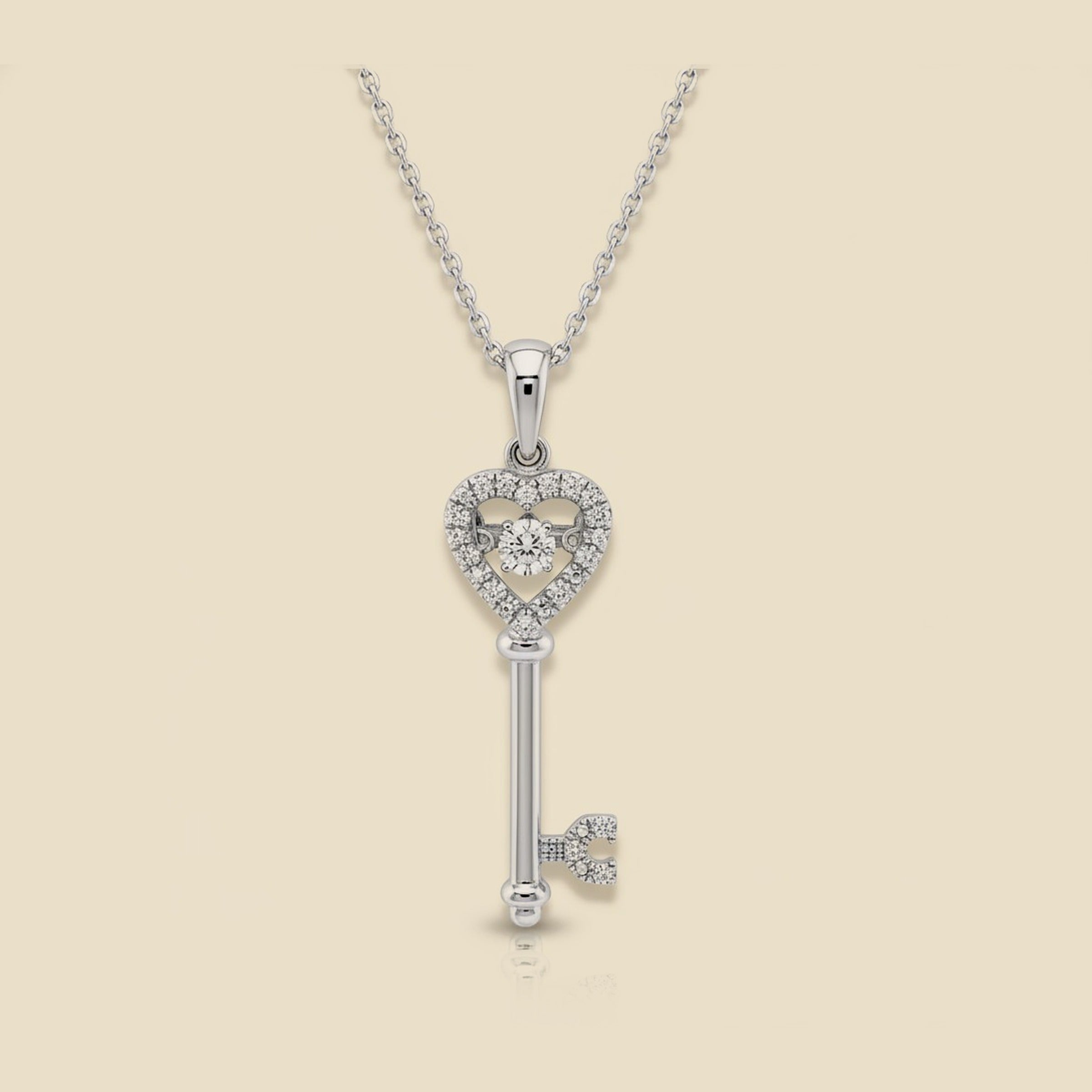 Sterling Silver Key To My Heart Pendant – Empire Diamond