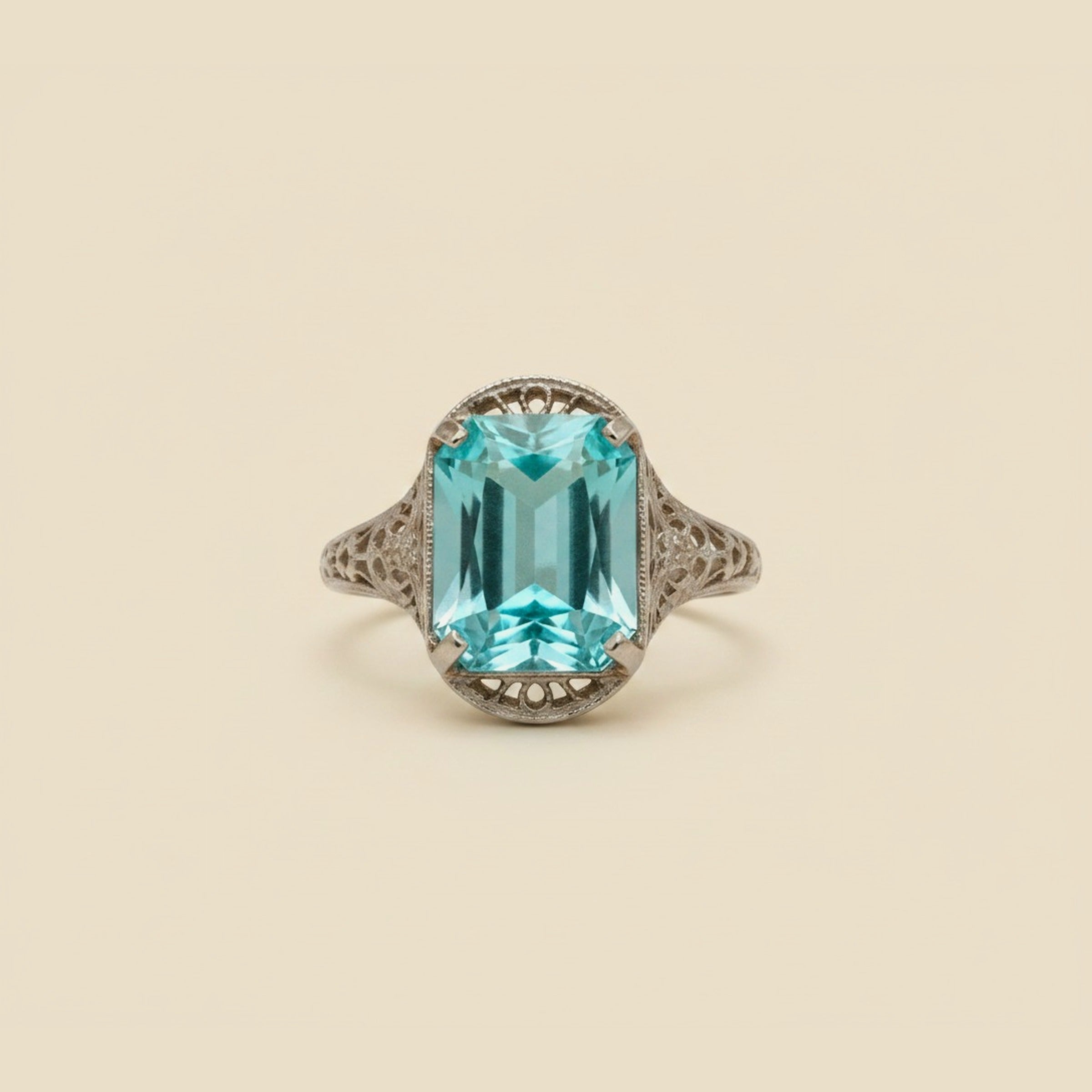 Synthetic Spinel Ring in White Gold – Empire Diamond – view 2