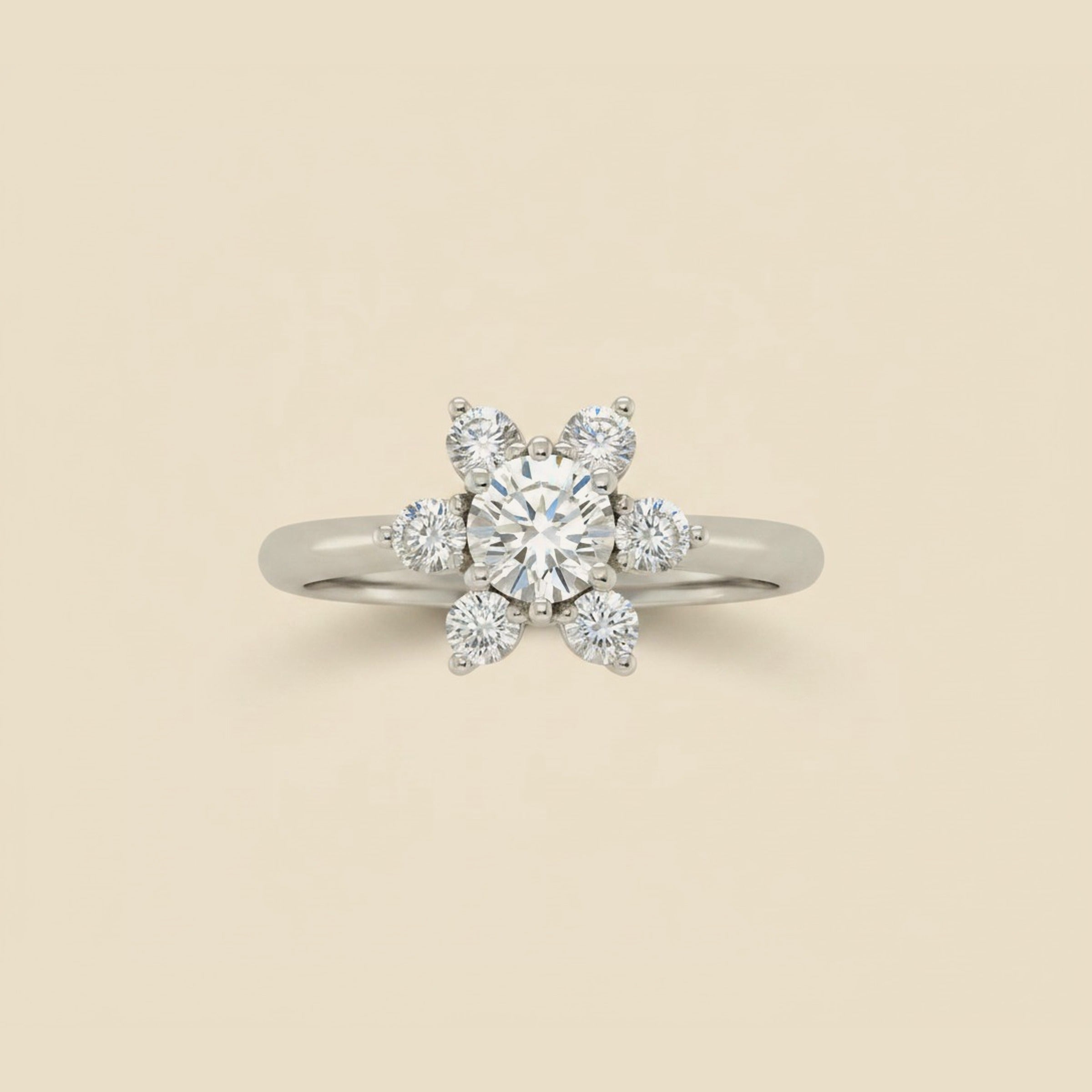 Tiffany & Co. .950 Platinum Diamond Flower Ring