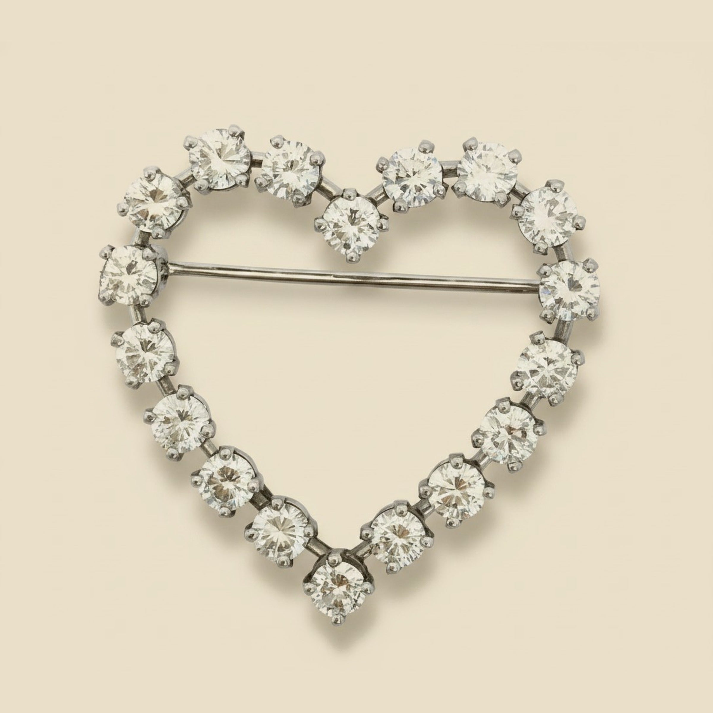 Tiffany & Co. Platinum Diamond Heart Pin/Brooch