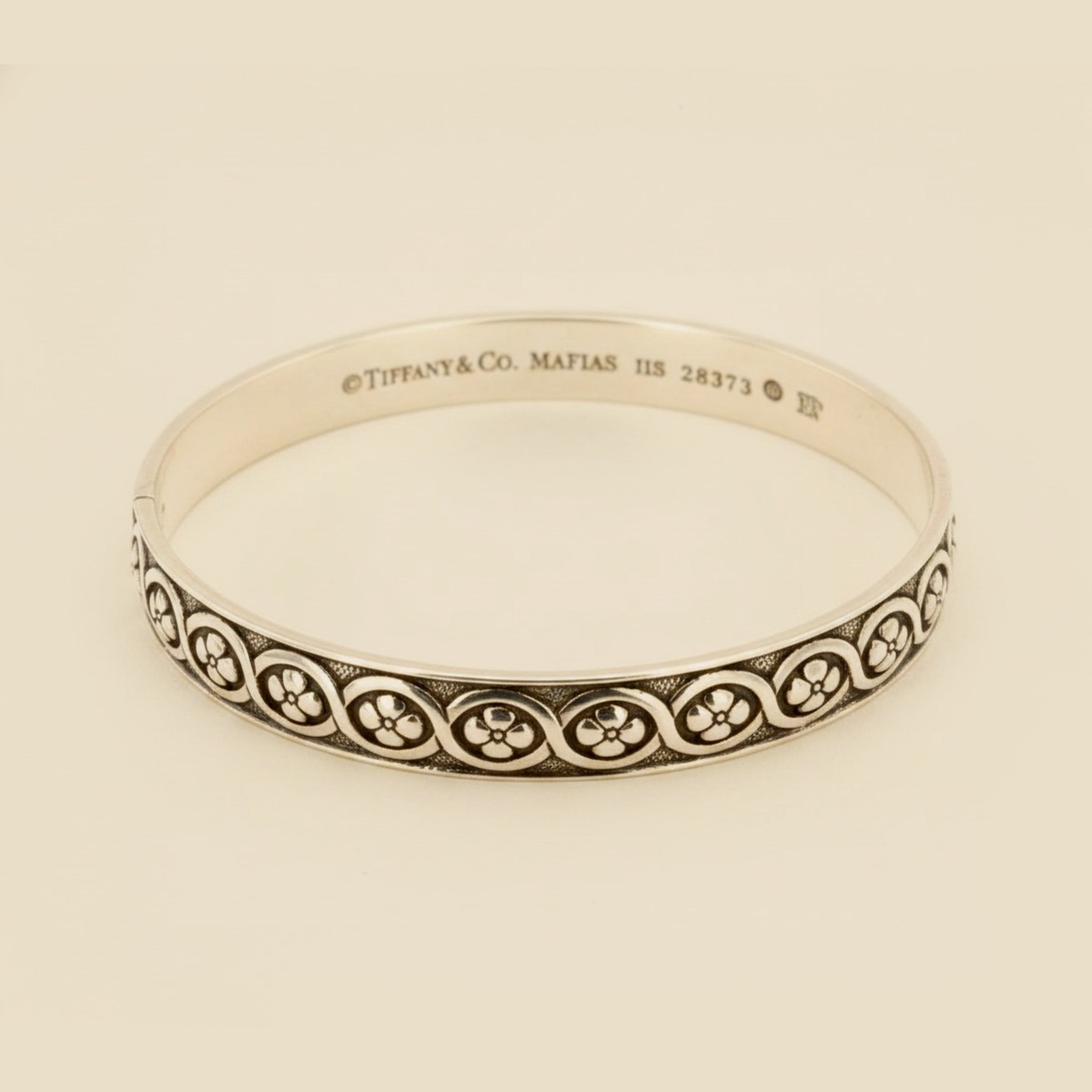 Tiffany & Co. Sterling Silver Floral Bangle Bracelet – Empire Diamond