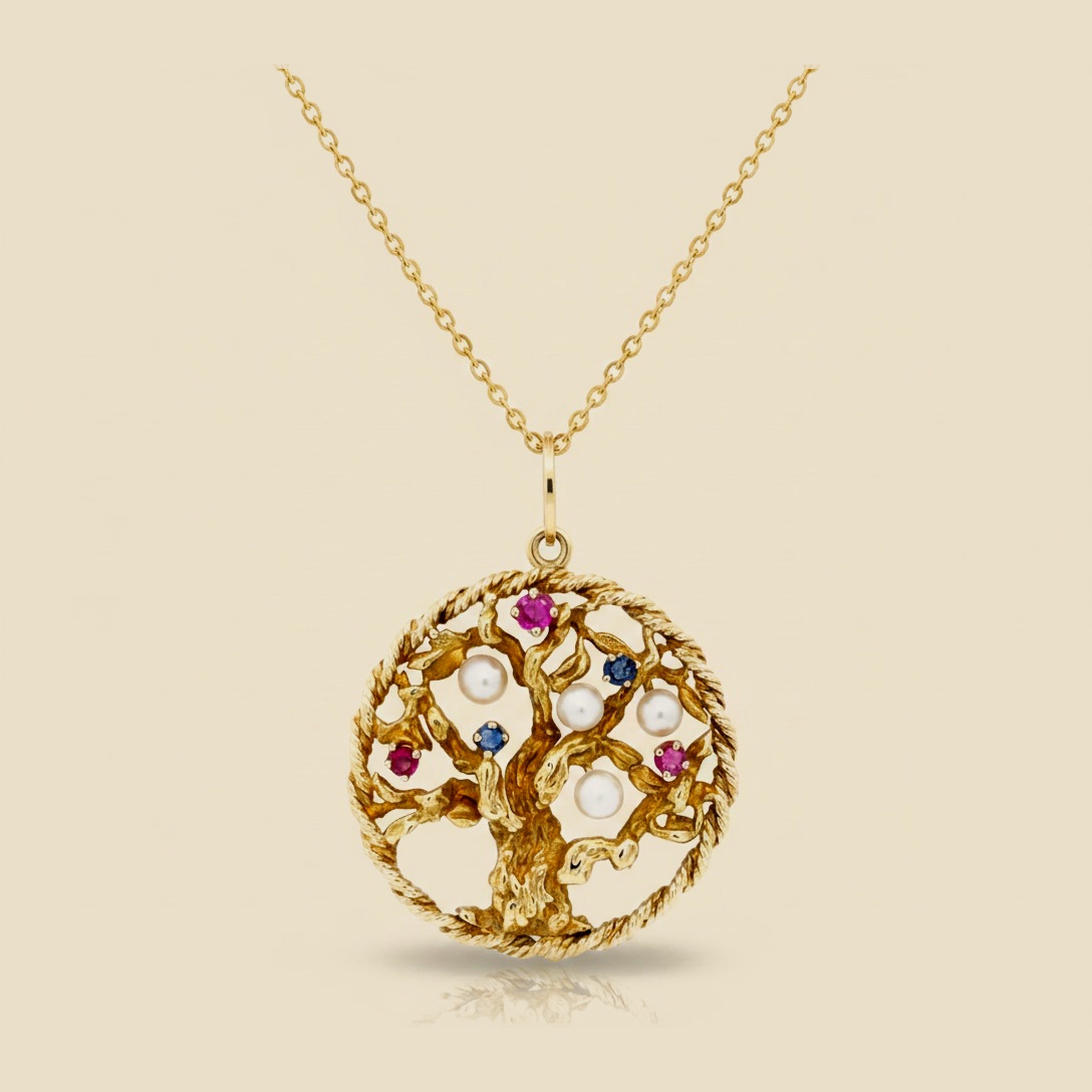 Tree of Life Yellow Gold Charm Pendant