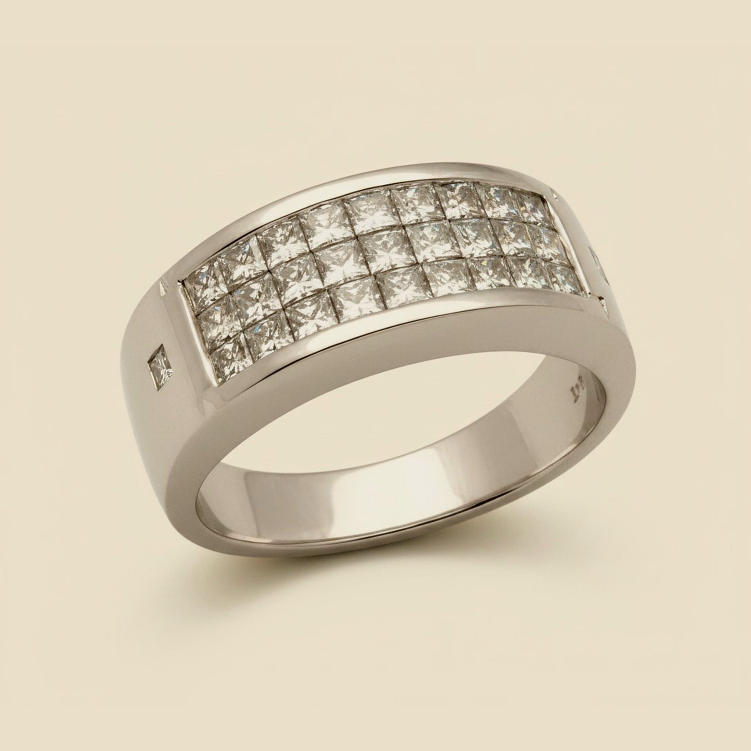 Unisex Invisibly Set Princess Cut Diamond Ring – Empire Diamond