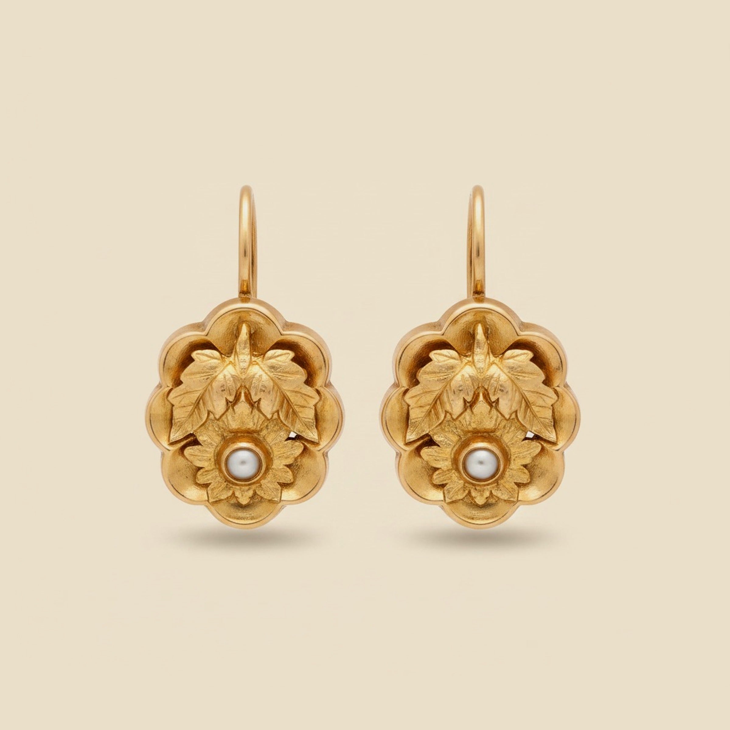 Victorian Rose Gold Acorn Leaf Earrings – Empire Diamond
