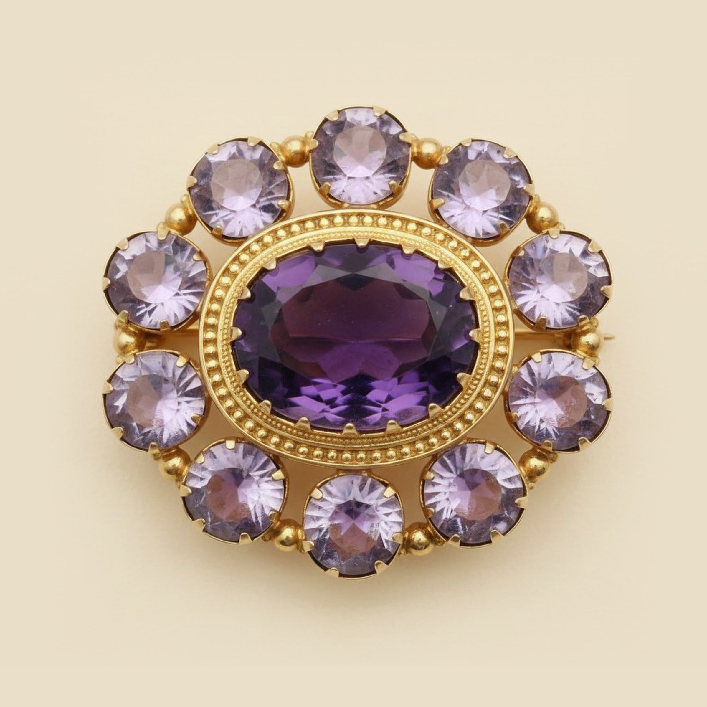 Victorian Yellow Gold Amethyst Lapel Pin – Empire Diamond