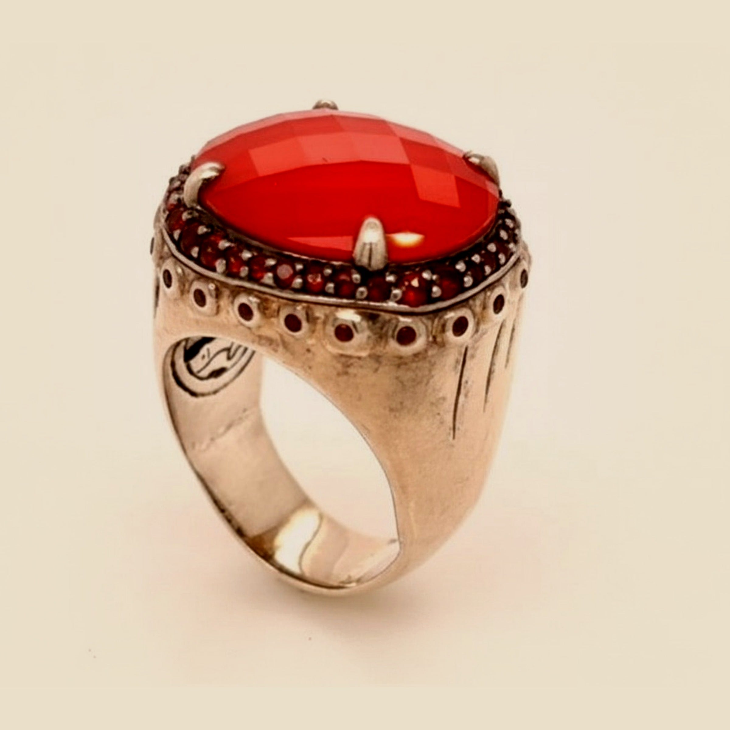 Vintage John Hardy Sterling Silver Red Quartz & Garnet Batu – Empire Diamond