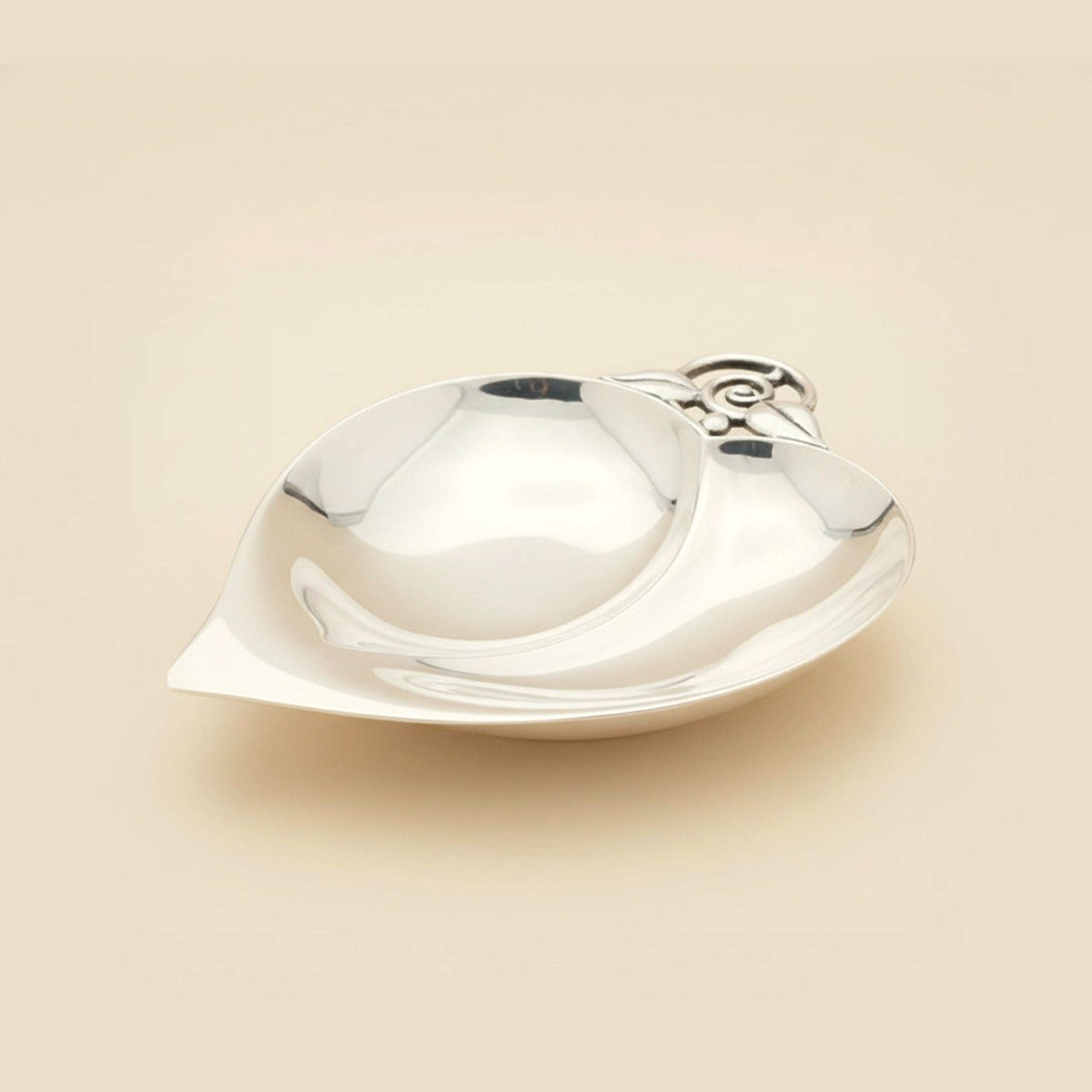 Vintage Tiffany & Co. Sterling Silver Leaf Form Footed Dish