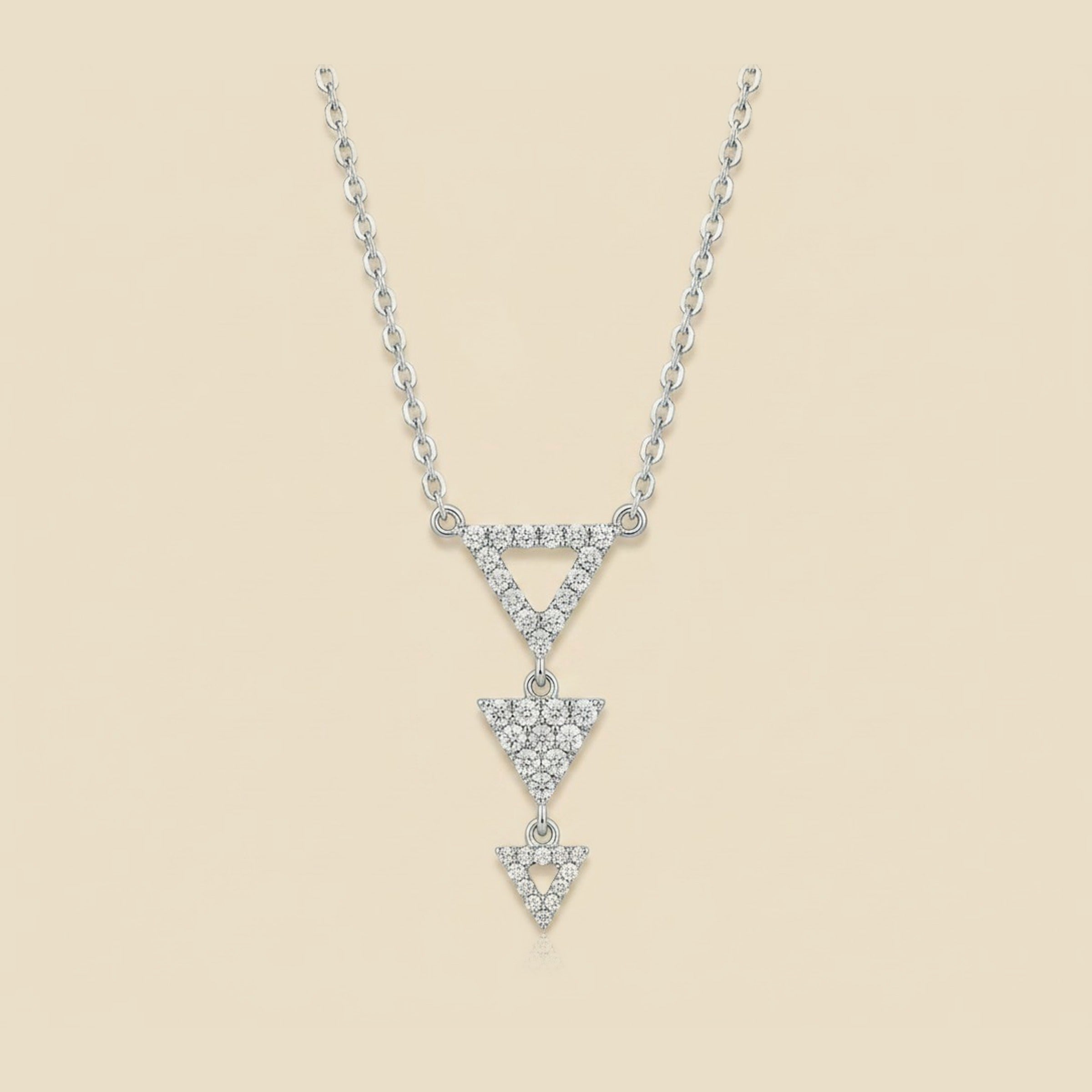 White Gold Chain with Diamond Triangles – Empire Diamond