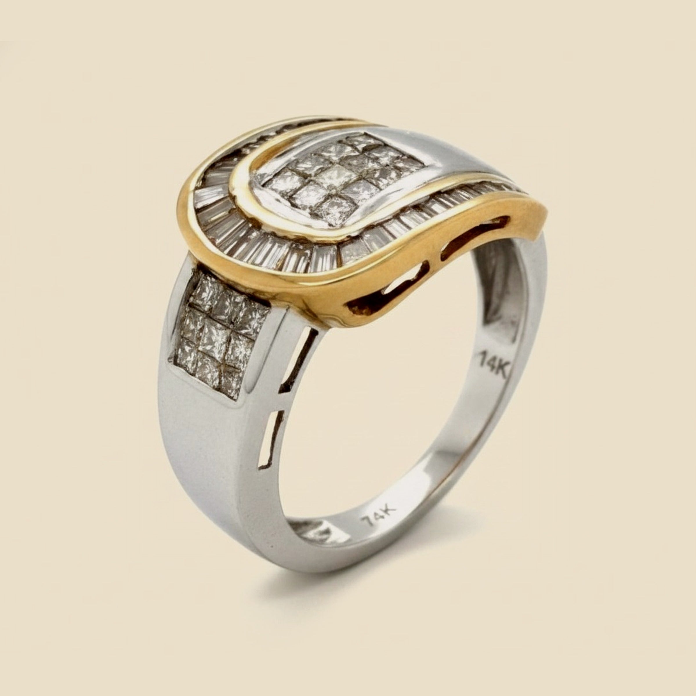 White Gold Diamond Buckle Ring