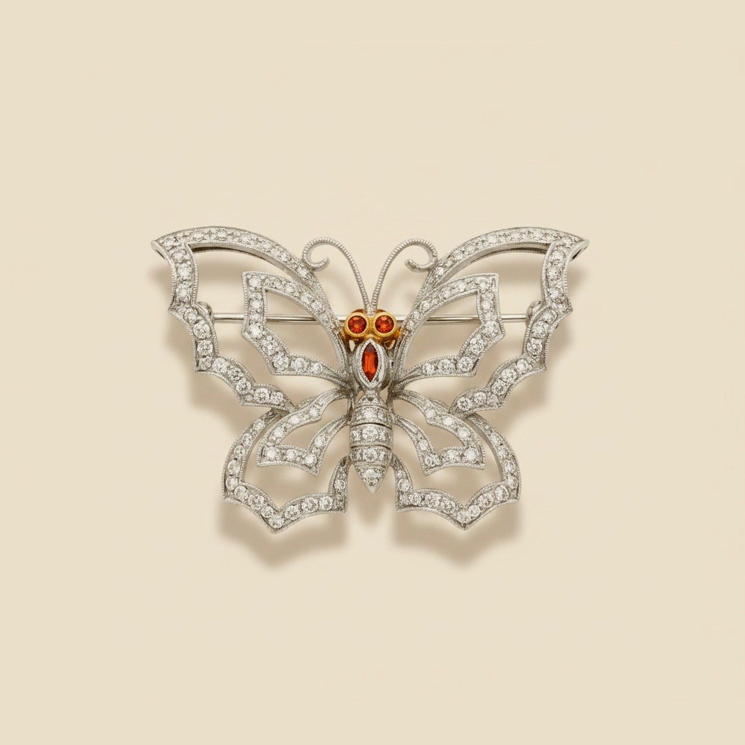 White Gold Diamond Butterfly Pin – Empire Diamond