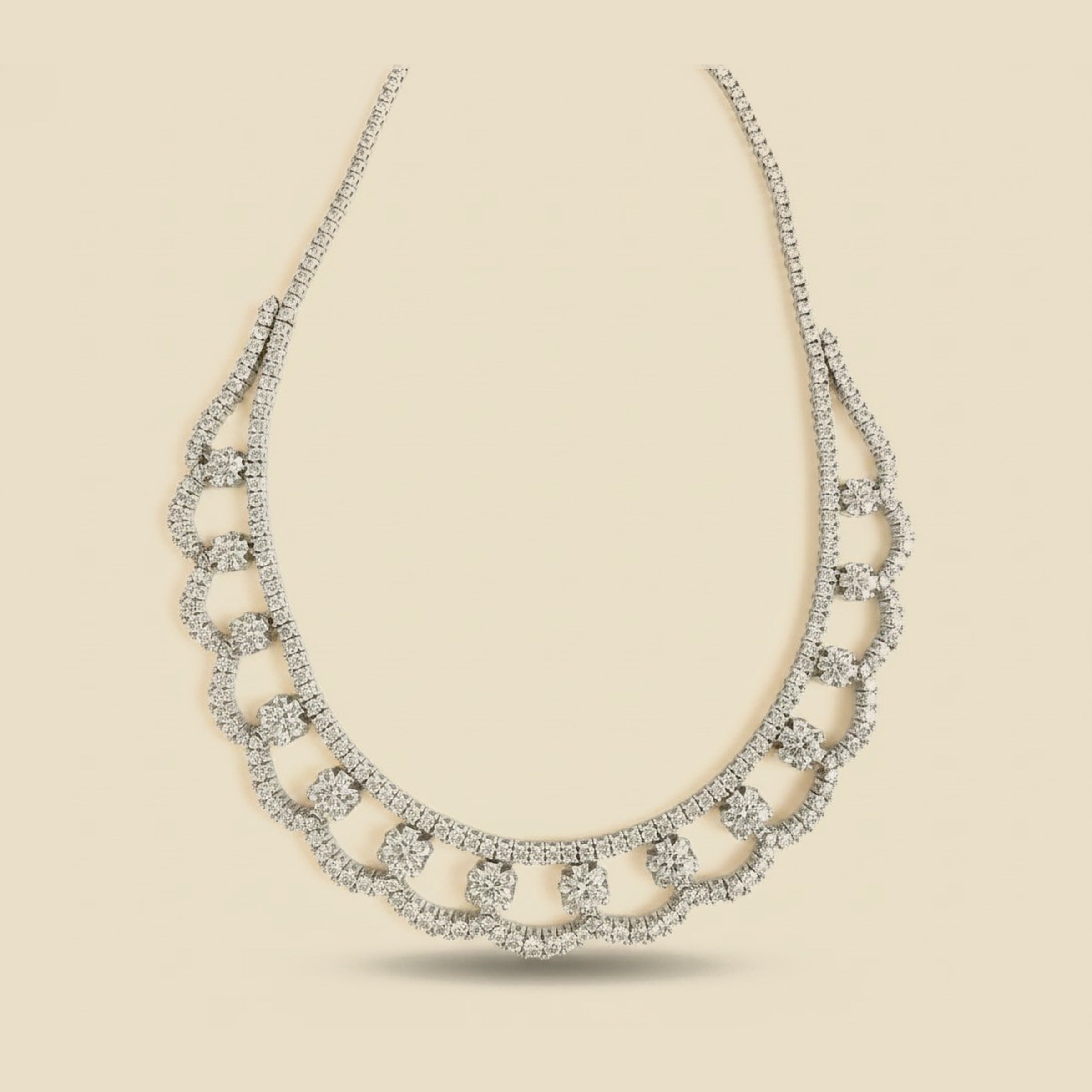 White Gold Diamond Choker Necklace