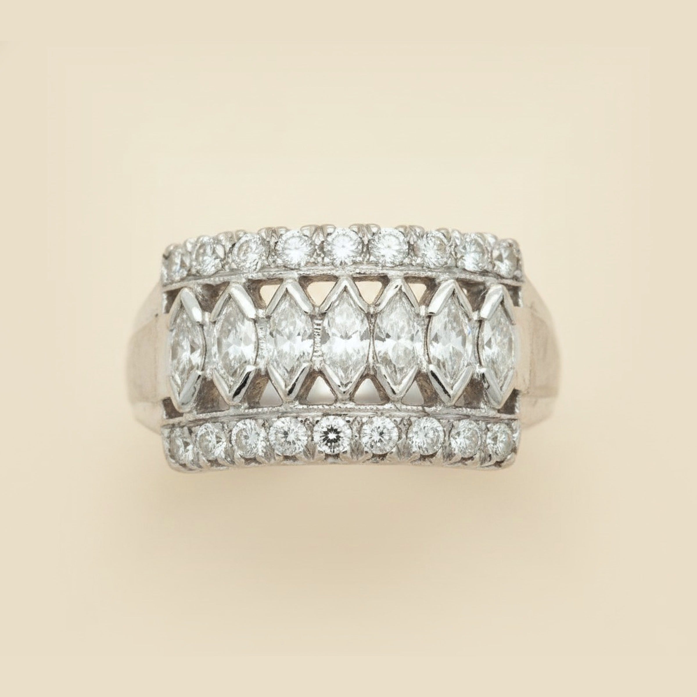 White Gold Diamond Cocktail Ring