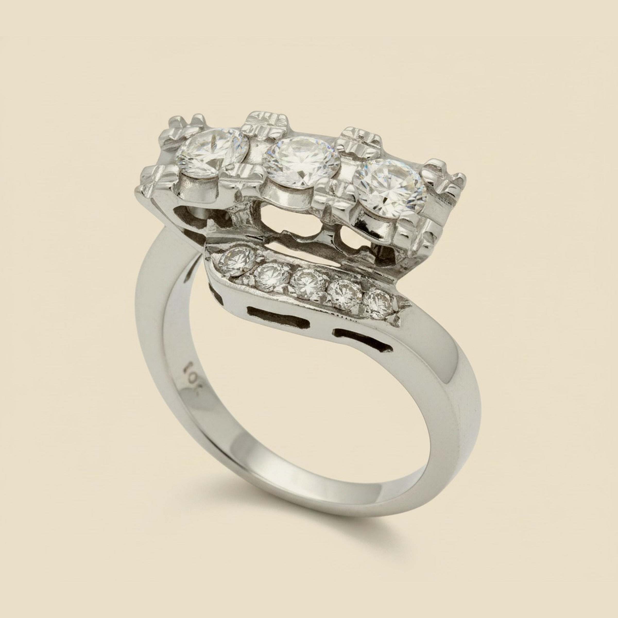 White Gold Diamond Cocktail Ring