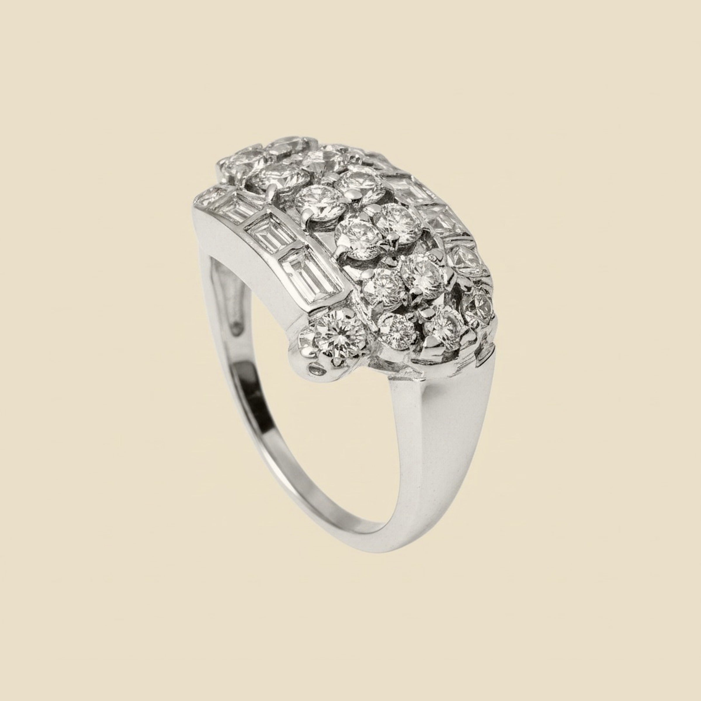 White Gold Diamond Cocktail Ring – Empire Diamond