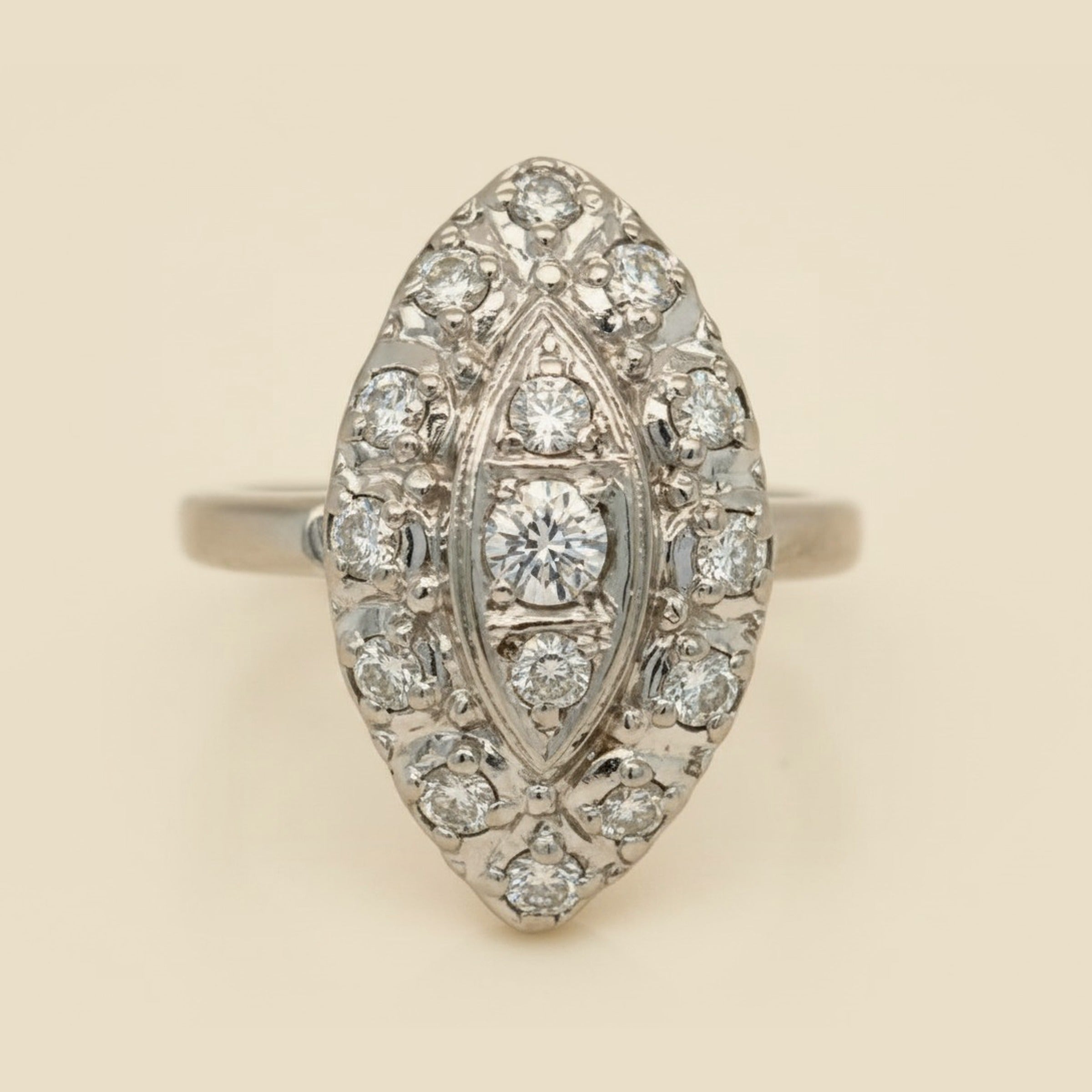 White Gold Diamond Dinner Ring – Empire Diamond – view 2