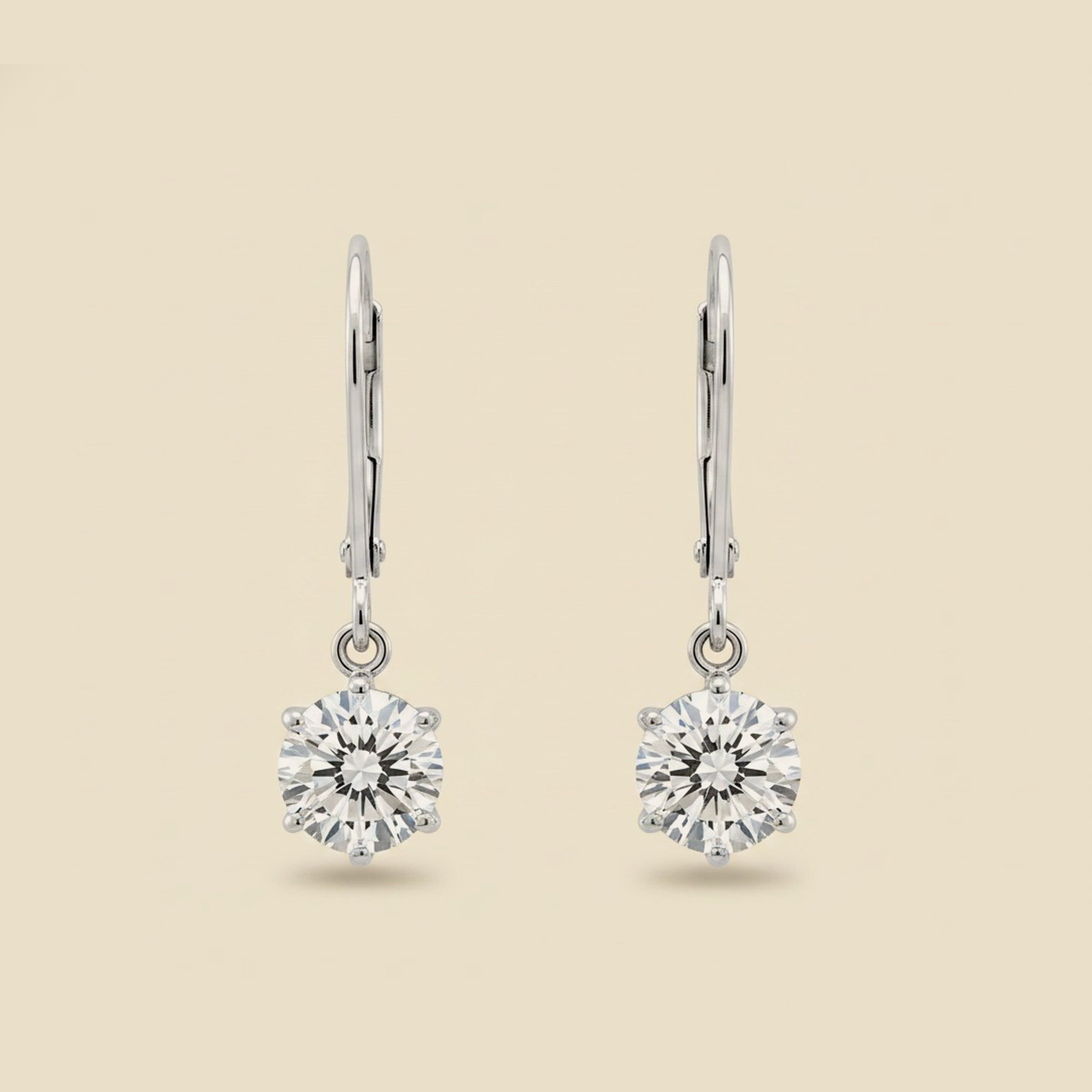 White Gold Diamond Drop Earrings