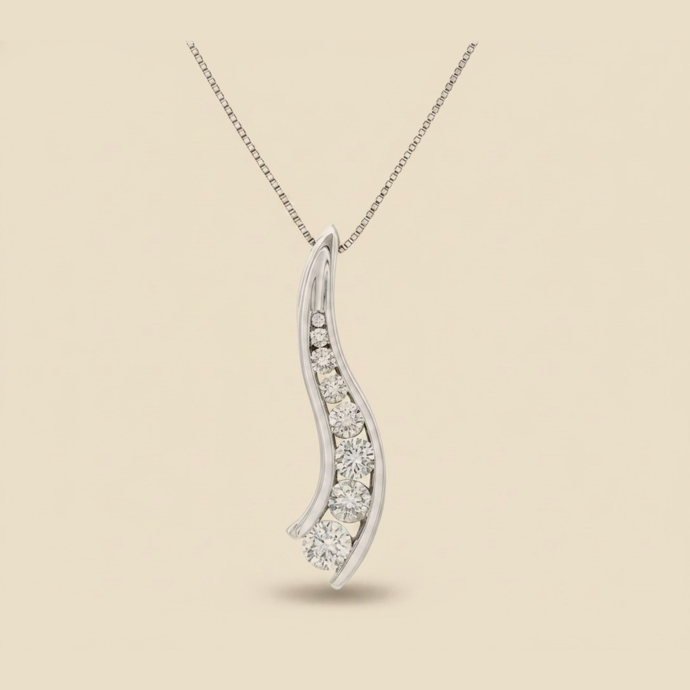 White Gold Diamond Journey Pendant