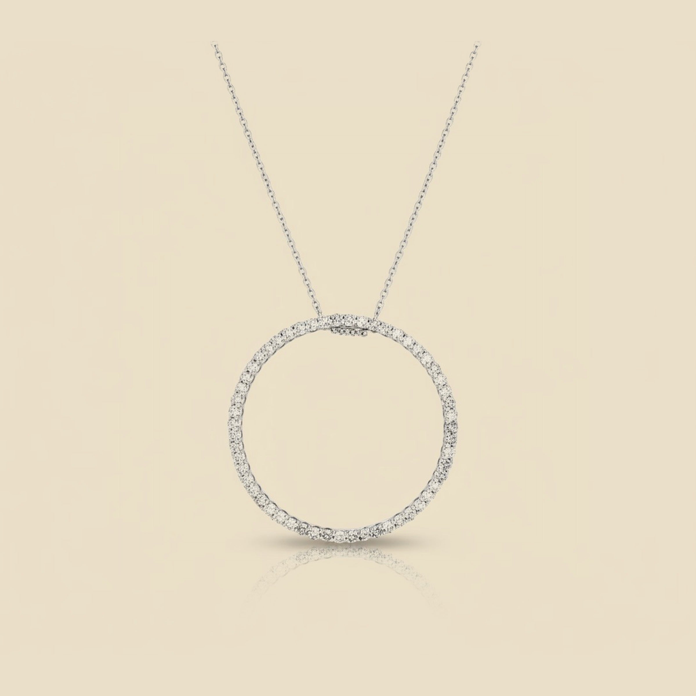 White Gold Diamond Open Circle Slide Pendant
