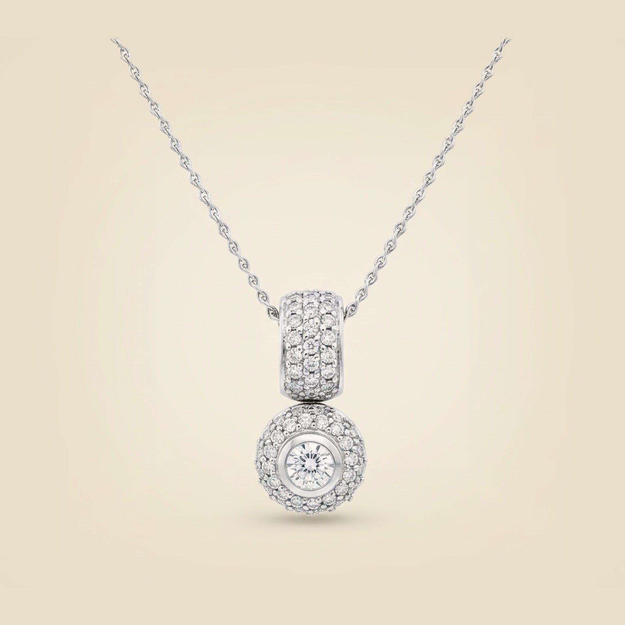 White Gold Diamond Pendant Necklace