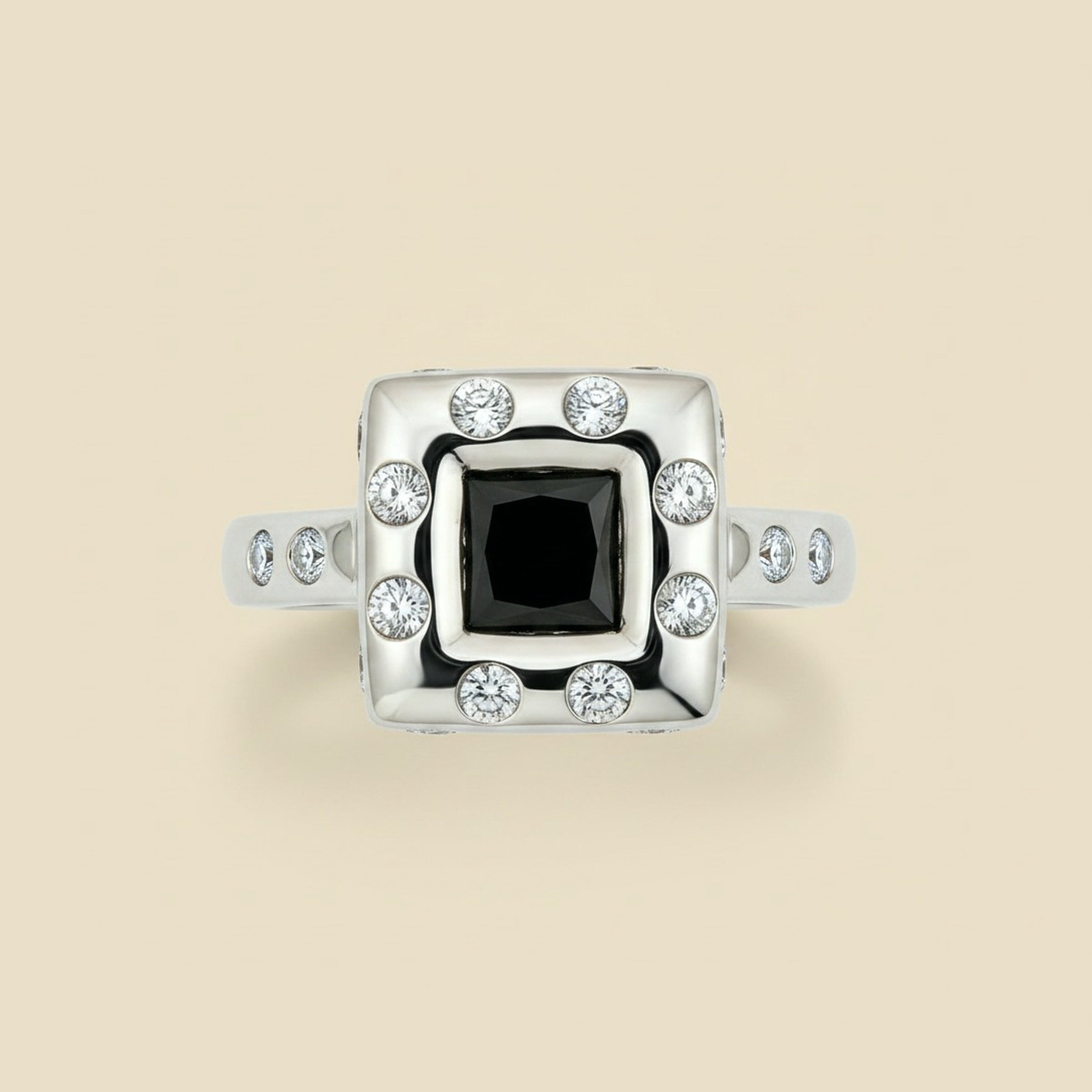 White Gold Happy Diamond Style Cocktail Ring – Empire Diamond – view 2