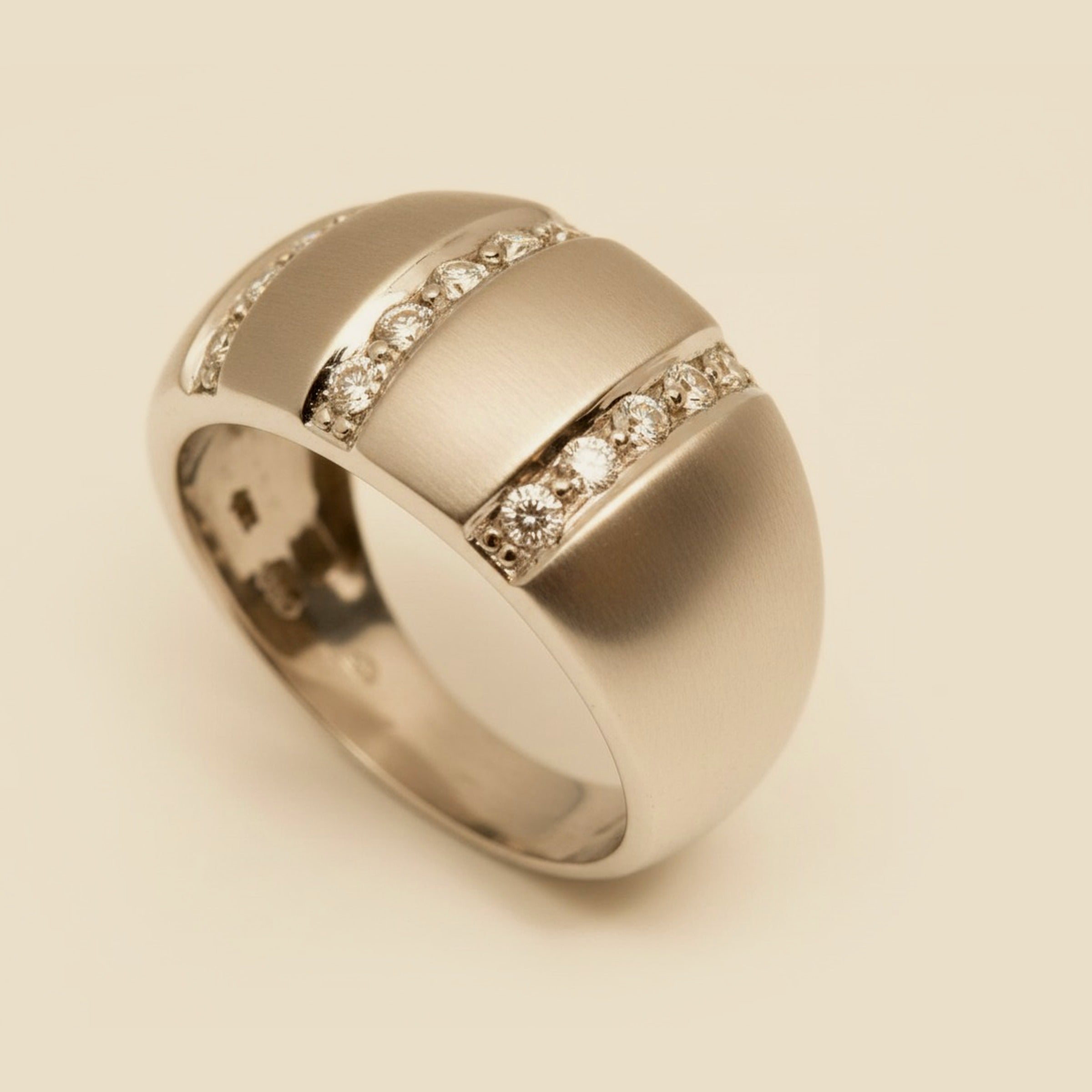 White Gold Matt/High Gloss Finish Wedding Band – Empire Diamond
