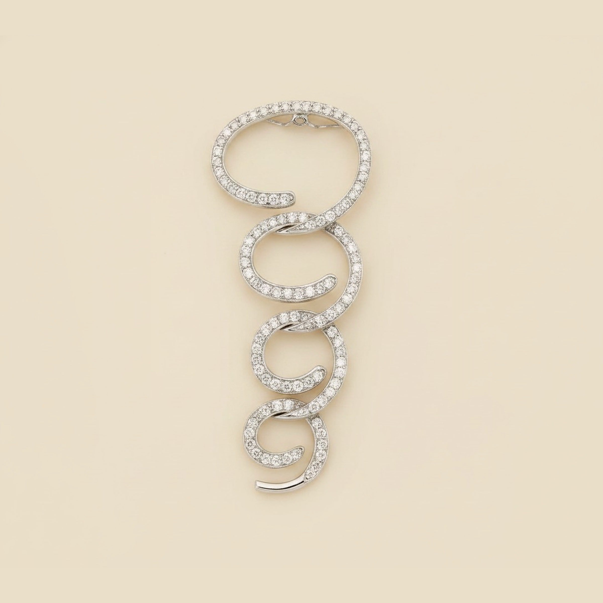 White Gold Open Diamond Swirl Pendant – Empire Diamond