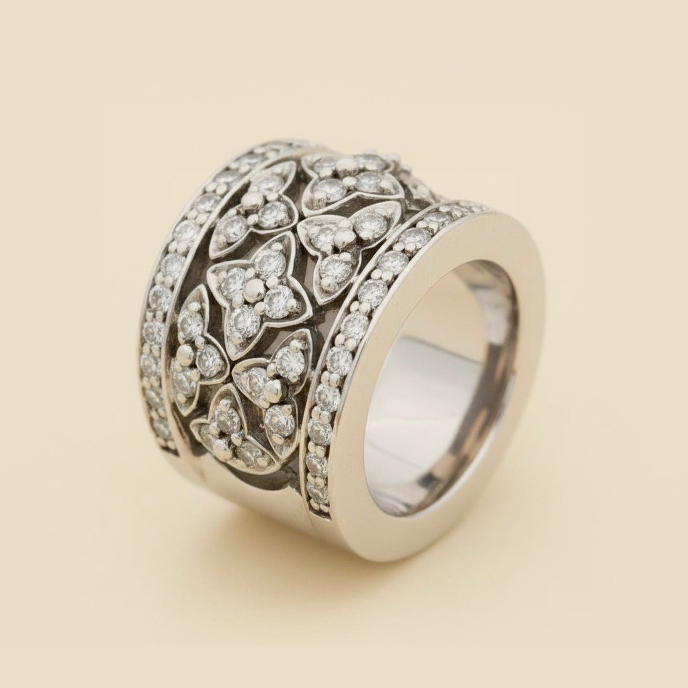 White Gold Open Work Diamond Slide Pendant – Empire Diamond