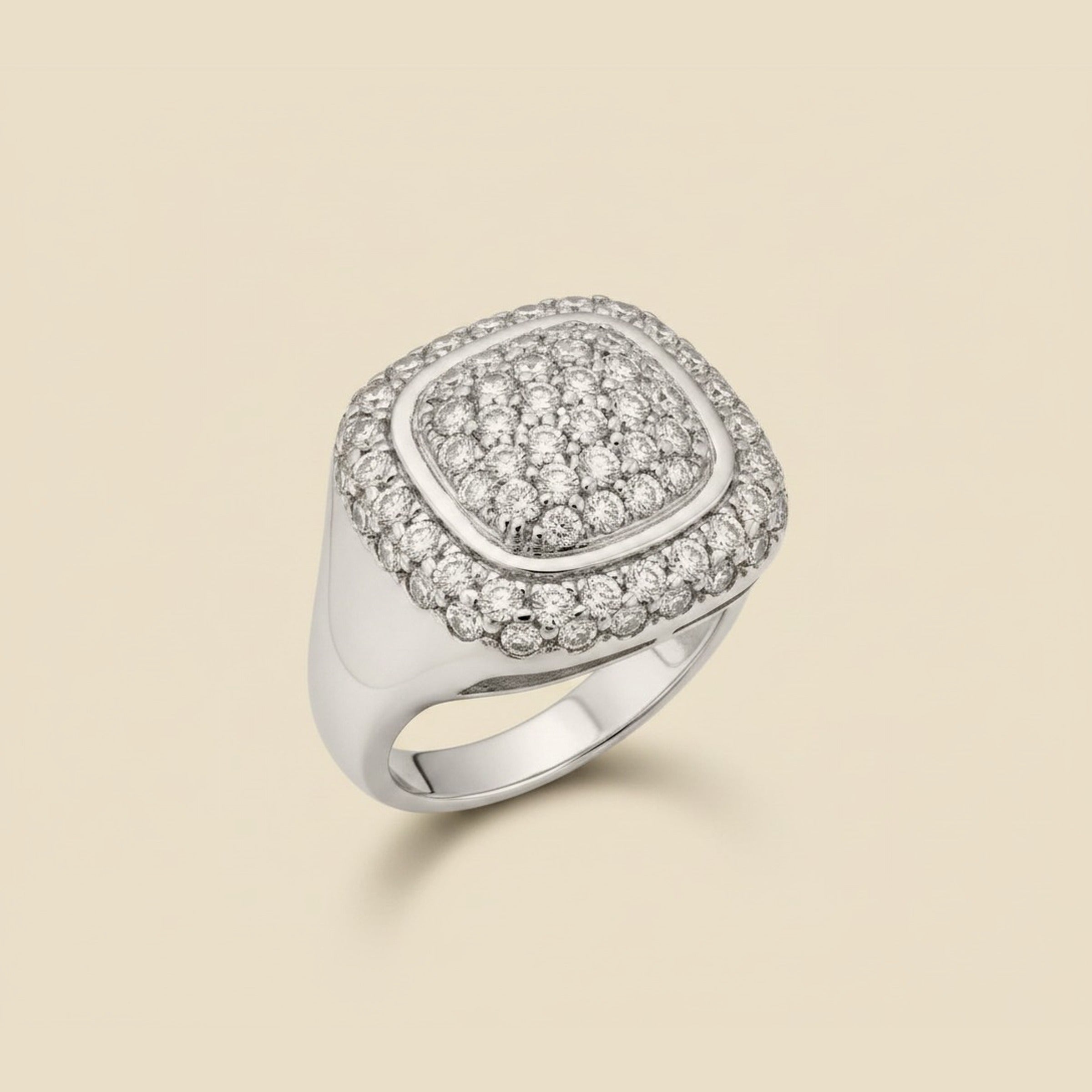 White Gold Pave Diamond Cluster Ring – Empire Diamond