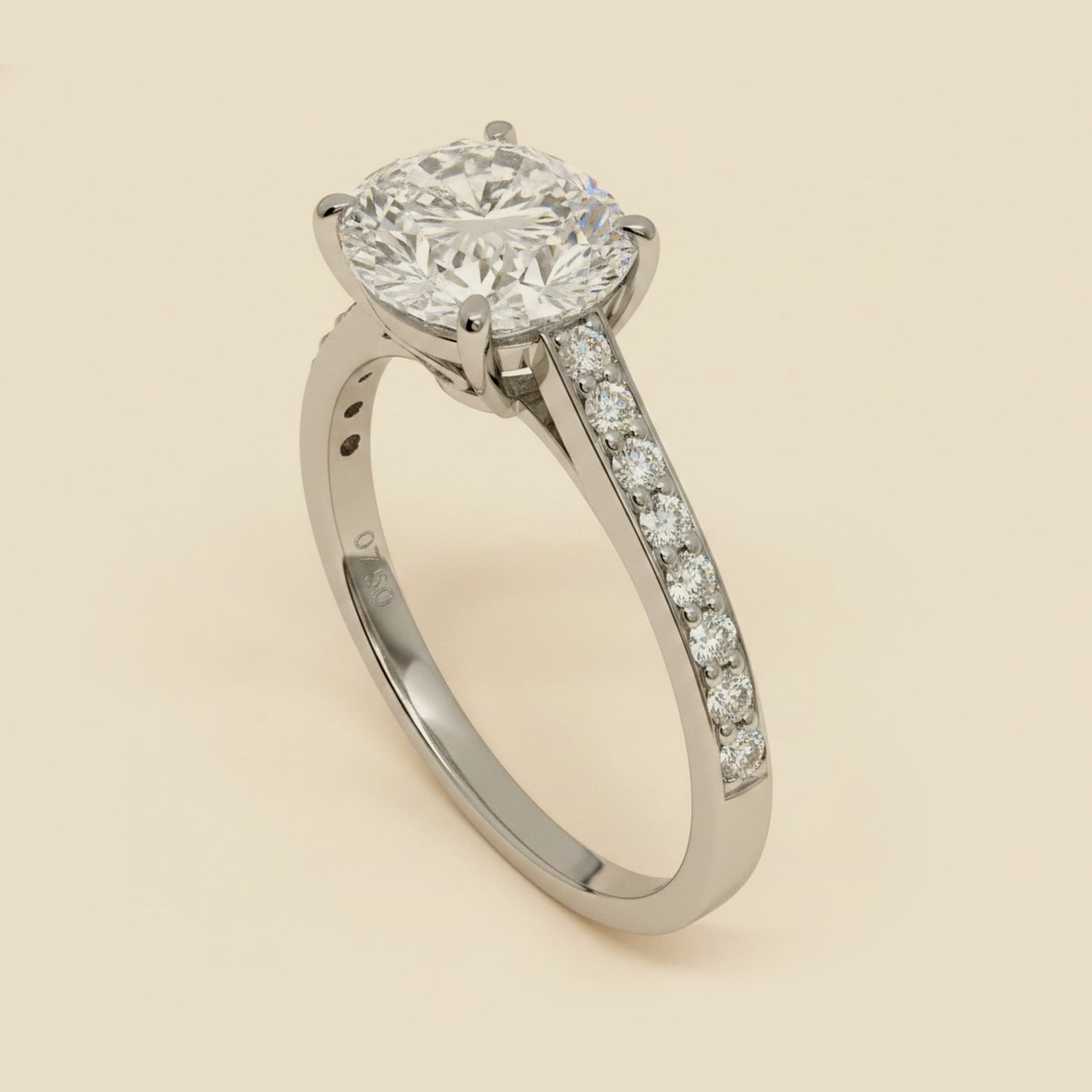 White Gold Pear Shaped Diamond Engagement Ring