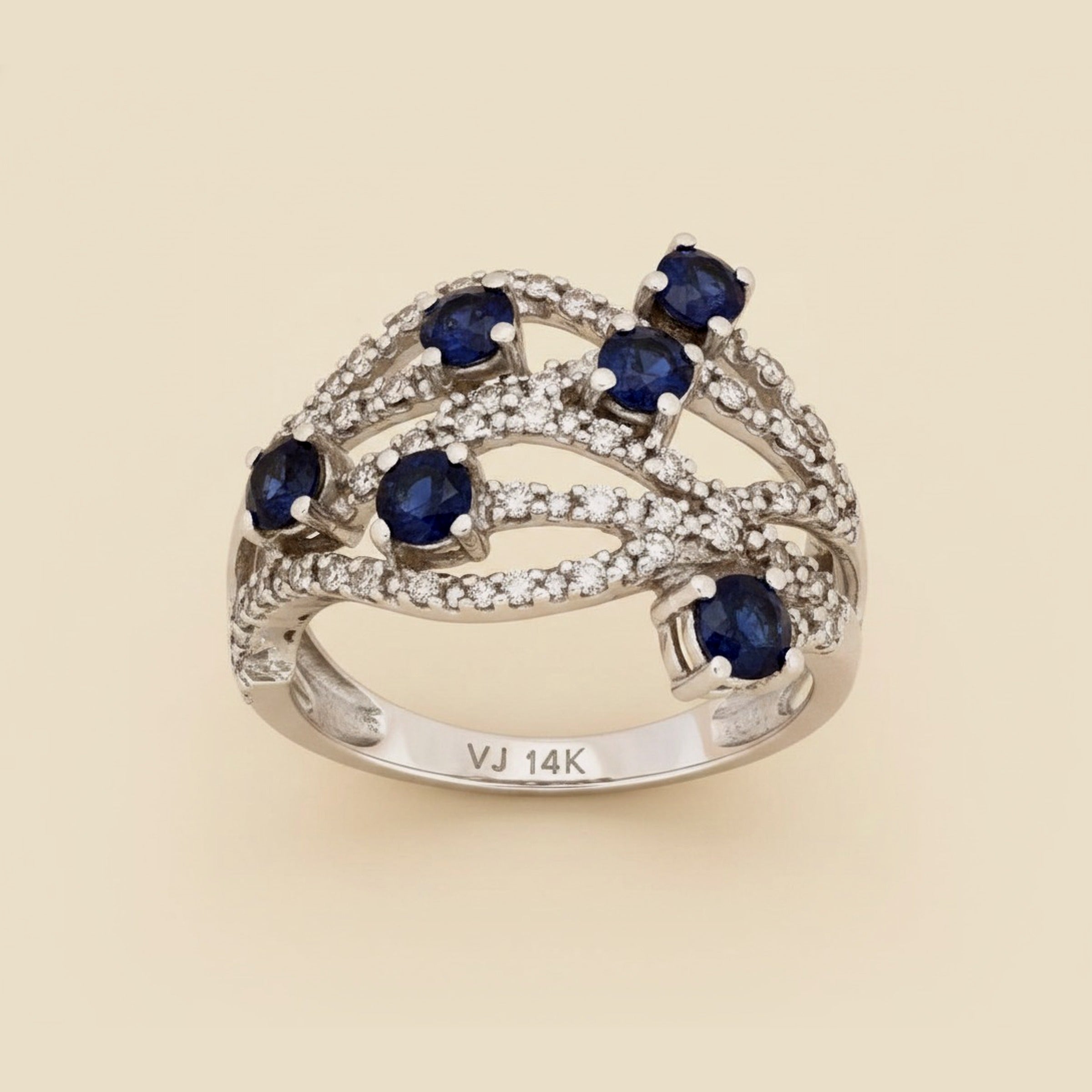 White Gold Sapphire & Diamond Ring – Empire Diamond – view 2
