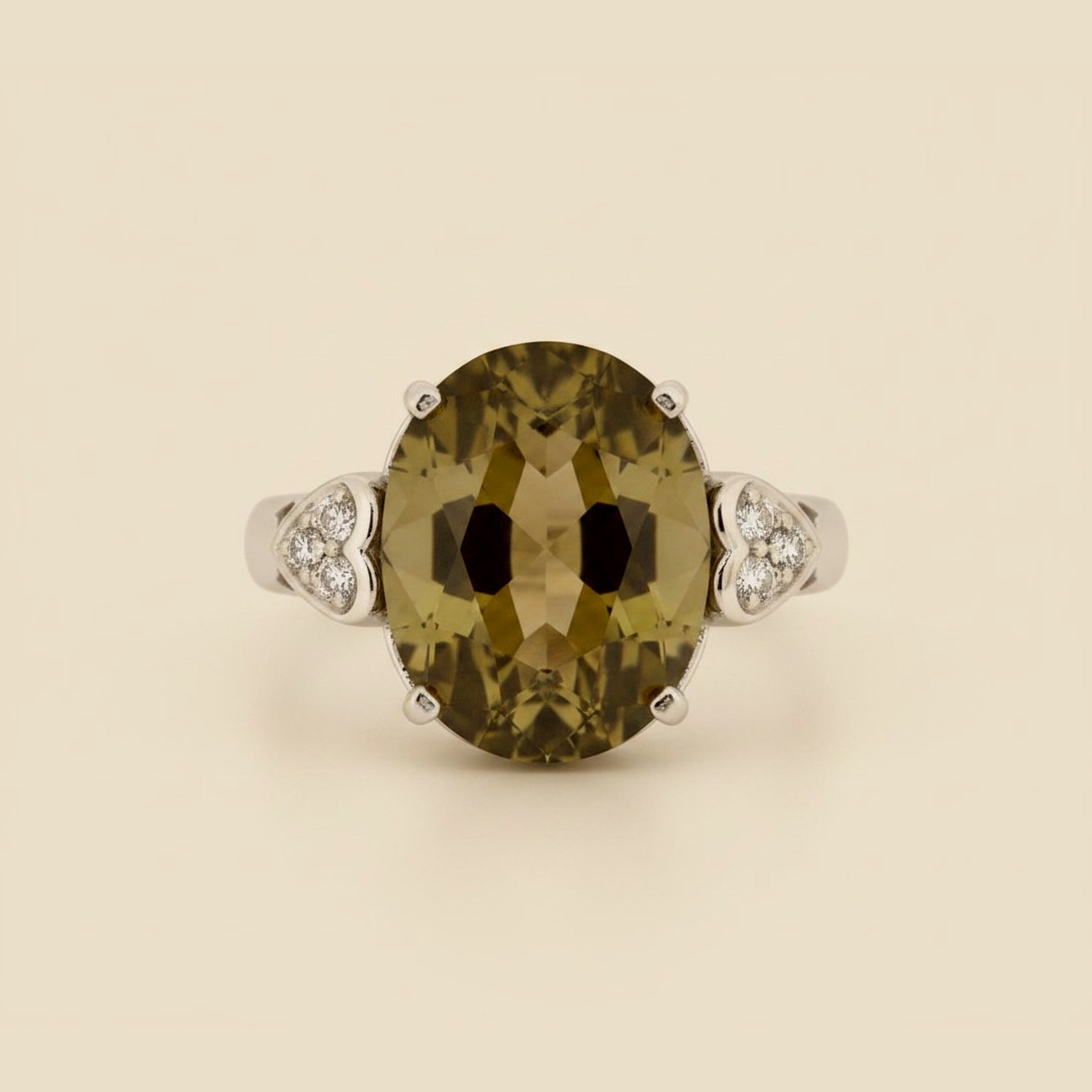 White Gold Smokey Quartz Ring – Empire Diamond – view 2