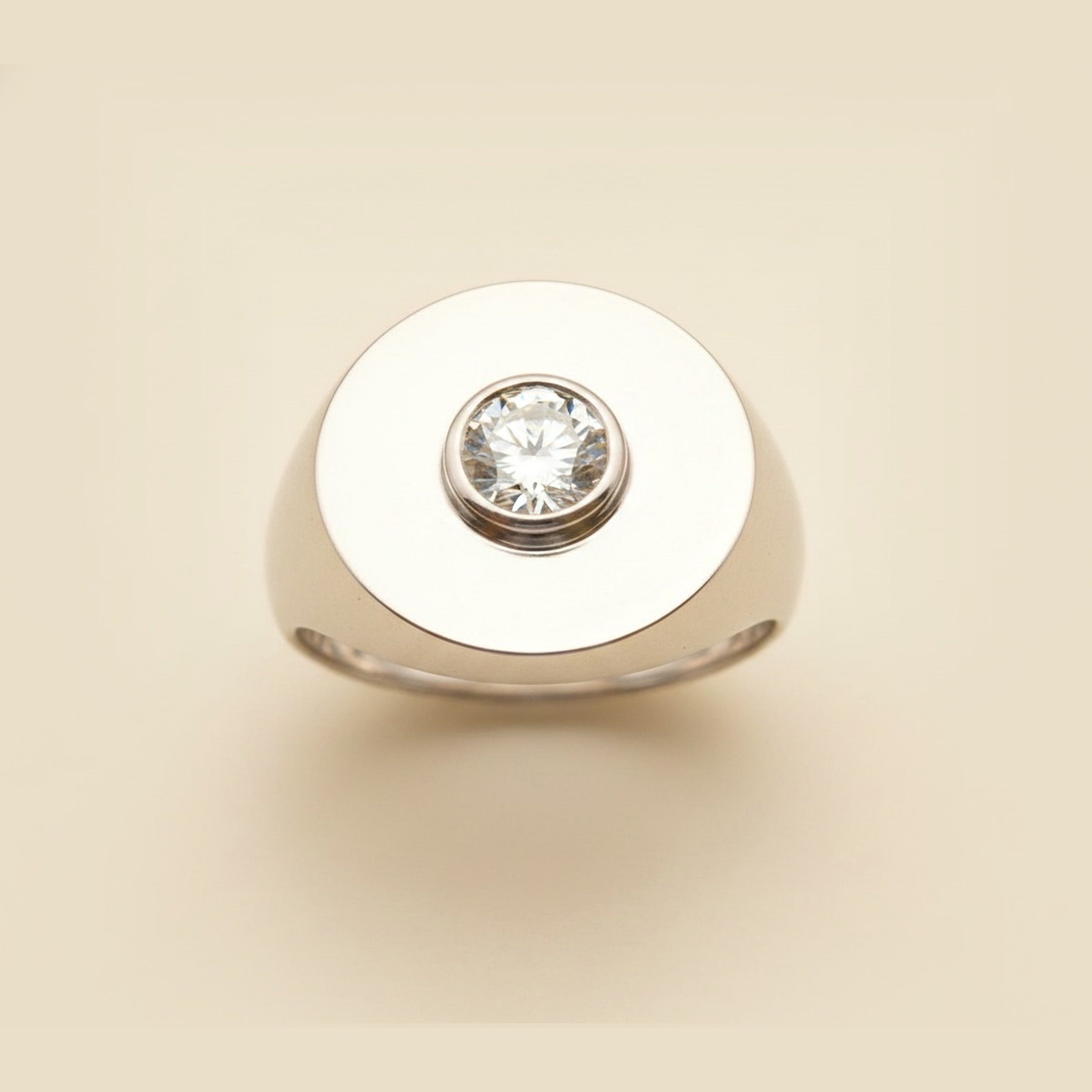 White Gold Statement Ring with Center Diamond – Empire Diamond – view 2