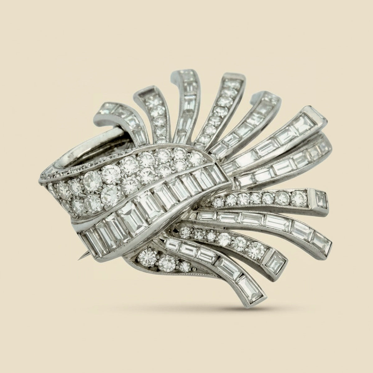 Platinum Diamond Brooch
