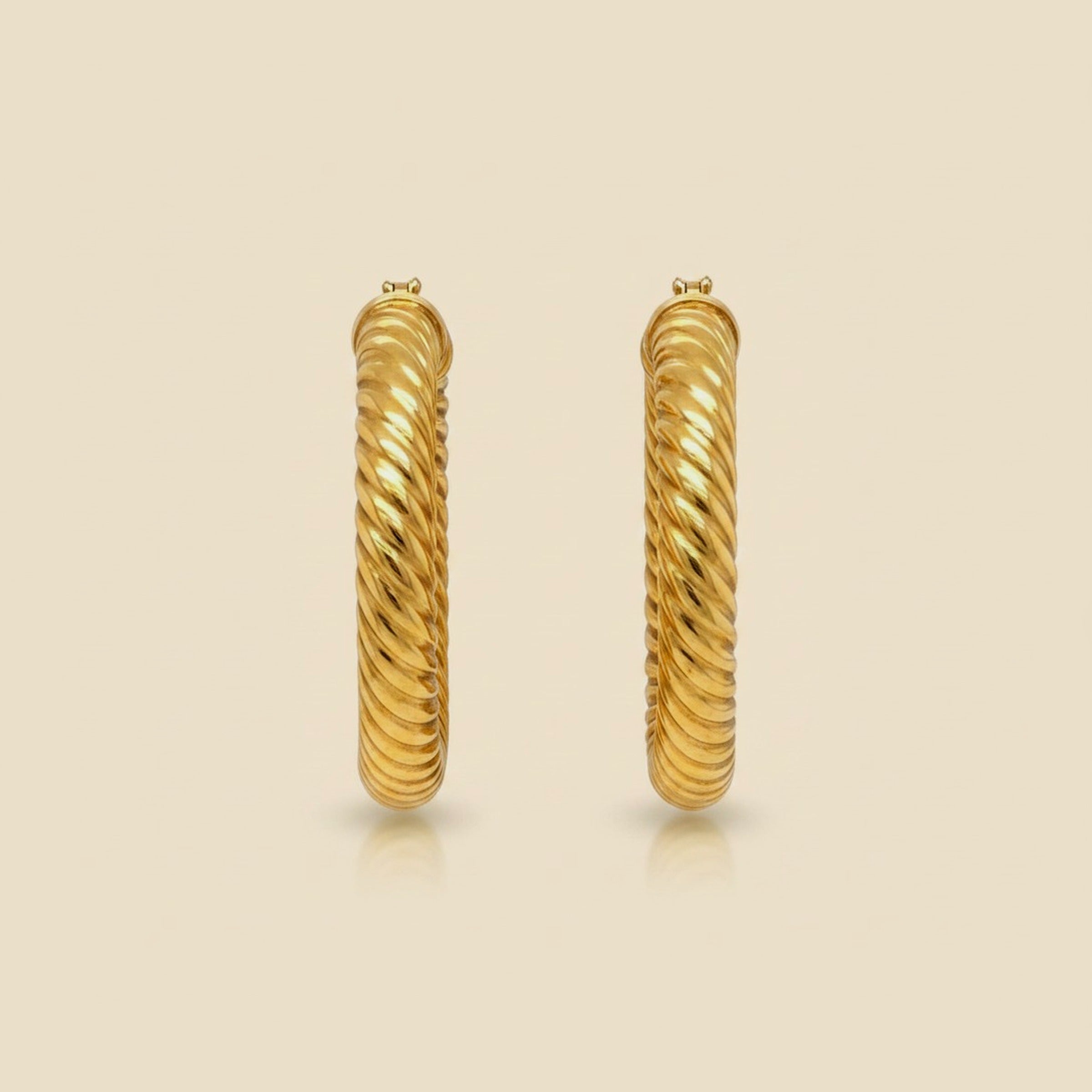 Yellow Gold Braided Hoop Earrings