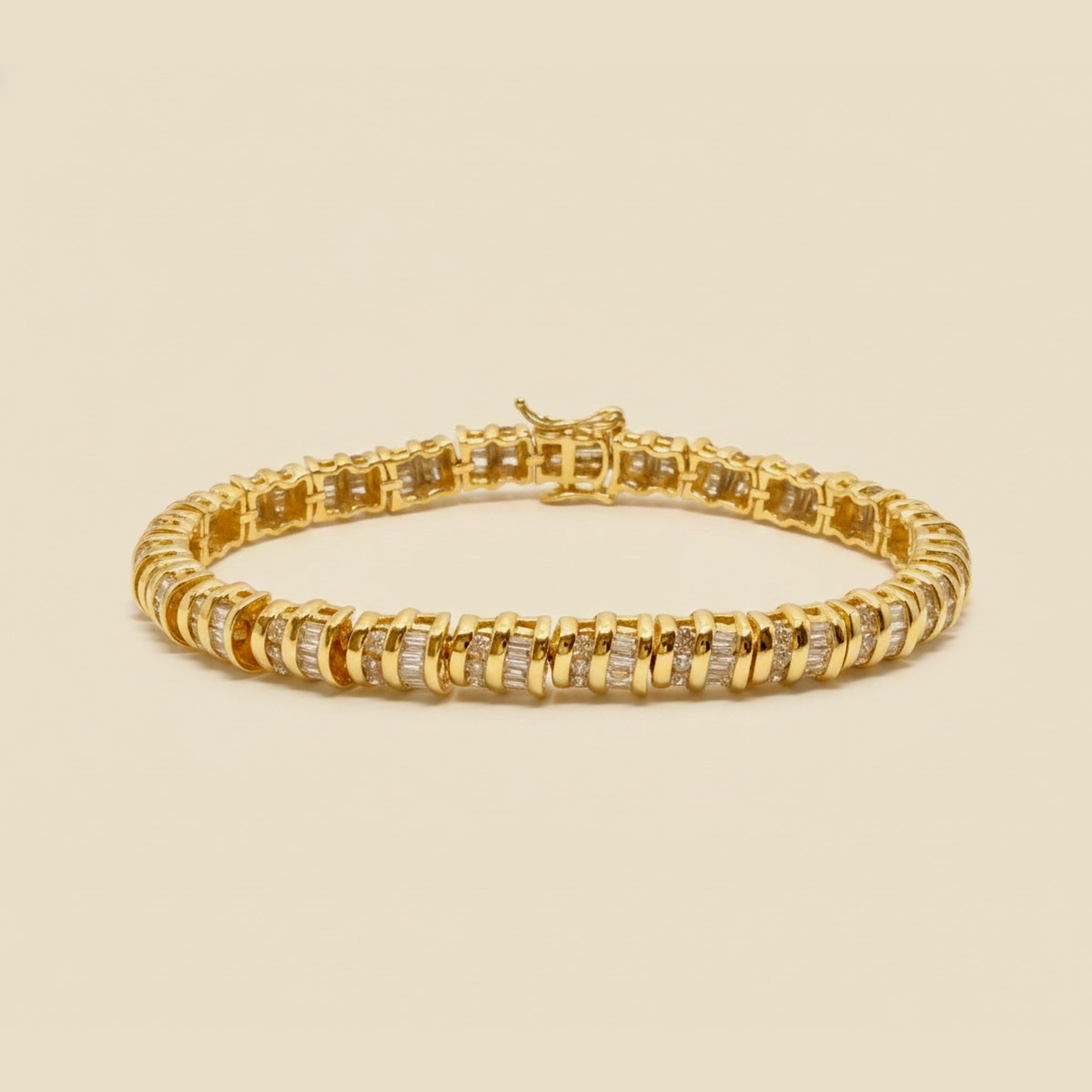 Yellow Gold Channel Set Diamond Bracelet – Empire Diamond